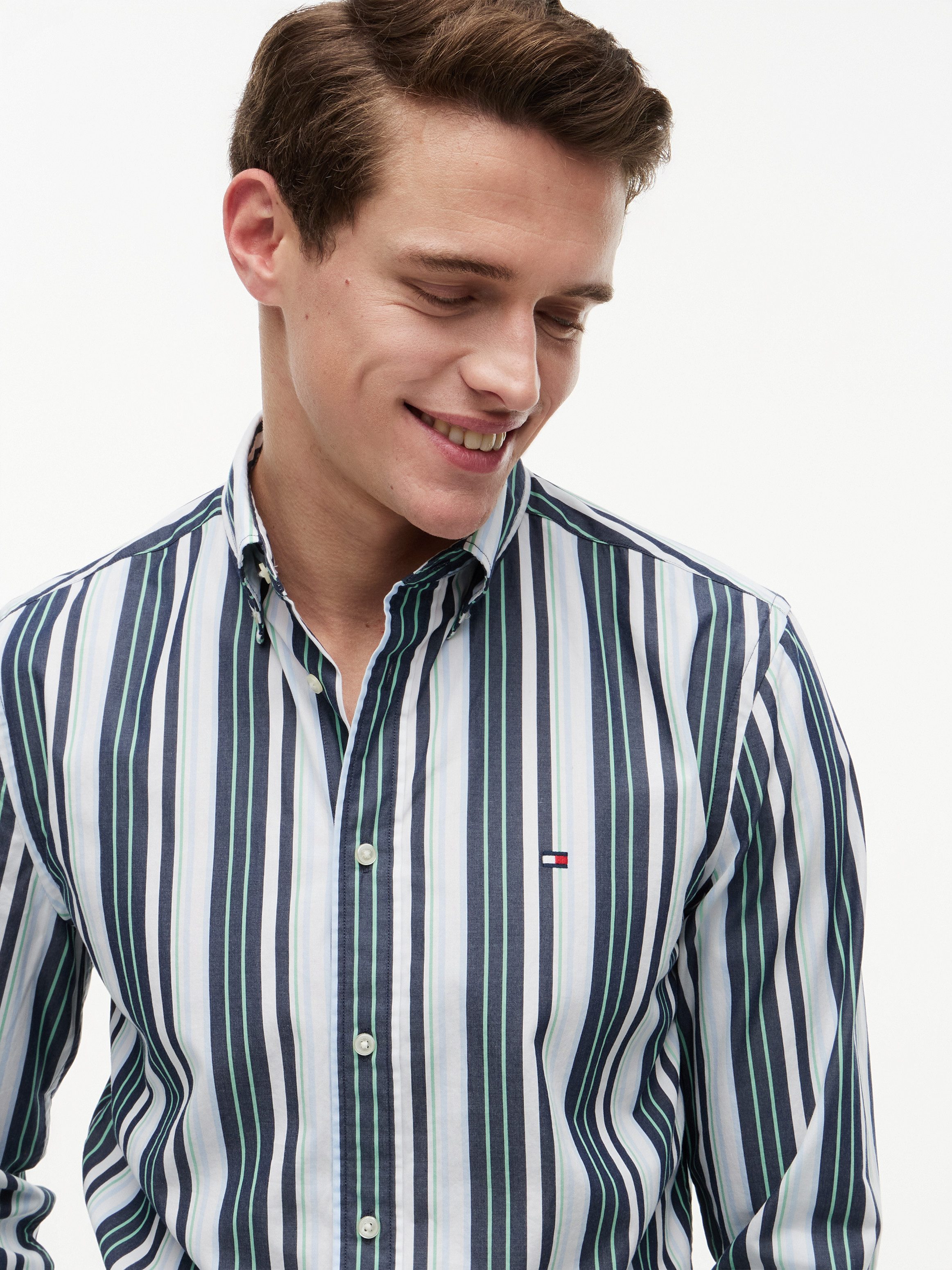 Tommy Hilfiger Langarmhemd POPLIN MULTI STPE SHIRT Regular Fit