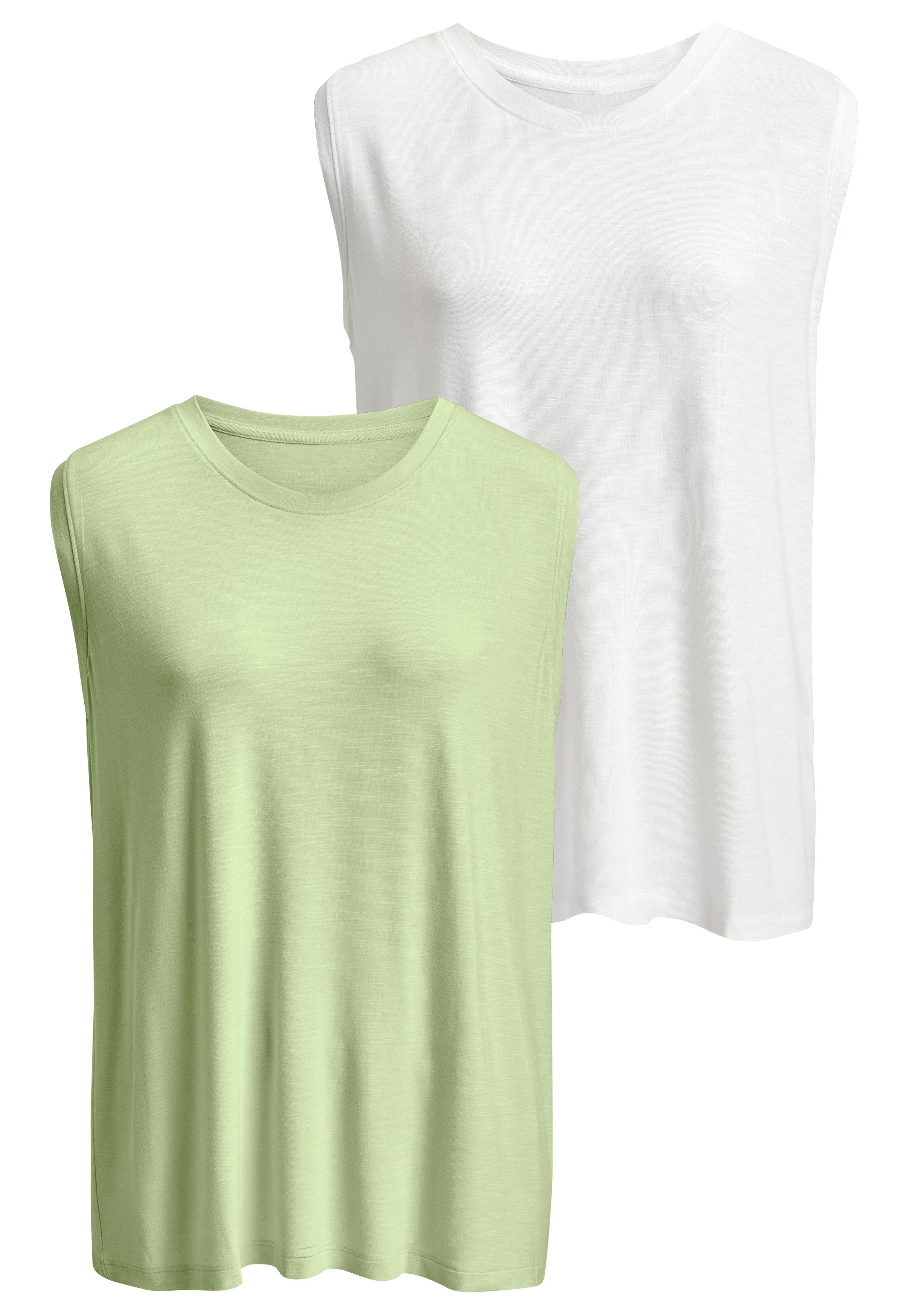 Beachtime by Lascana Shirttop mit breiten Schultern aus Viskose-Qualität