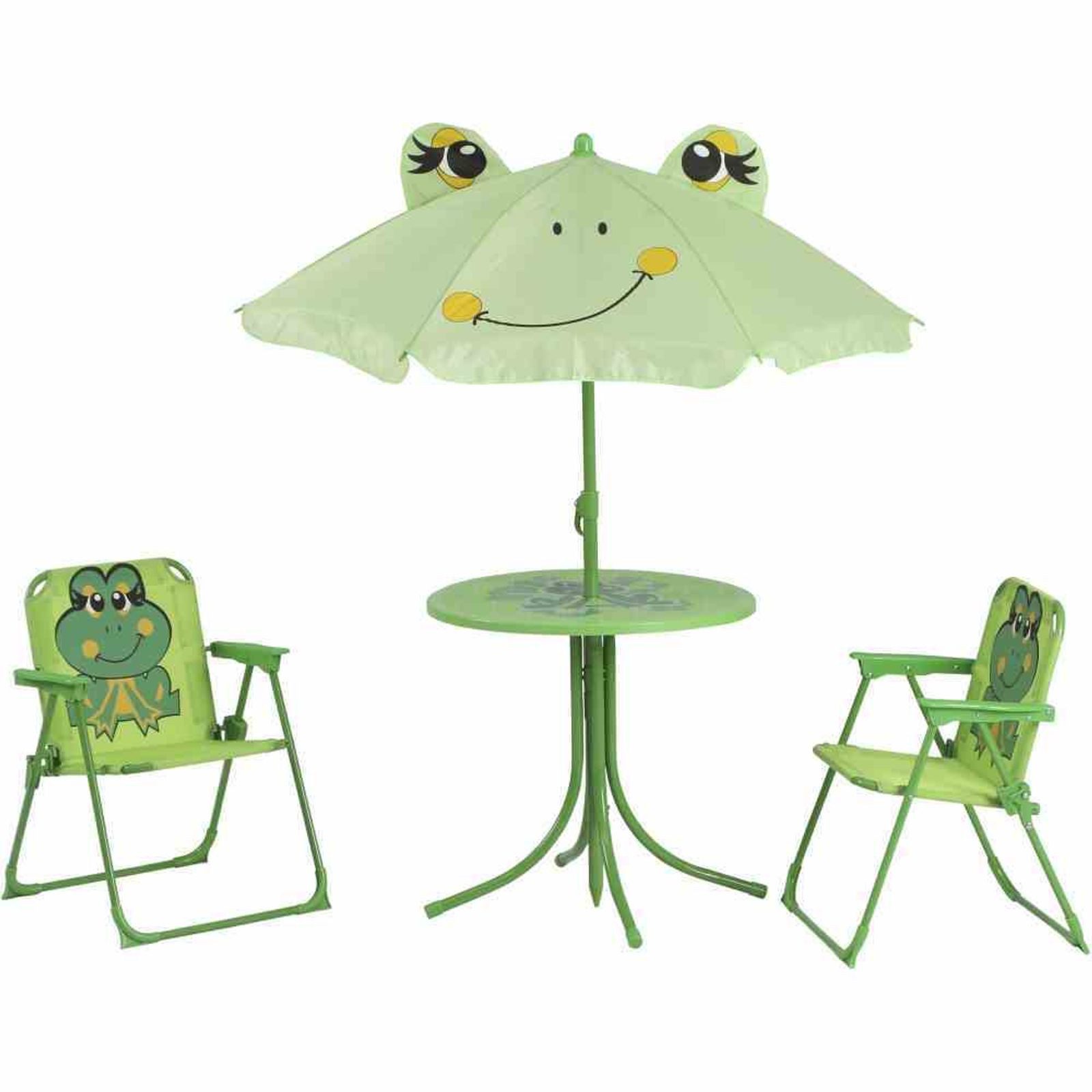 Siena Garden Sitzgruppe Froggy Kindersitzgruppe 4tlg. Gestell Stahl grün, 100% Polyester