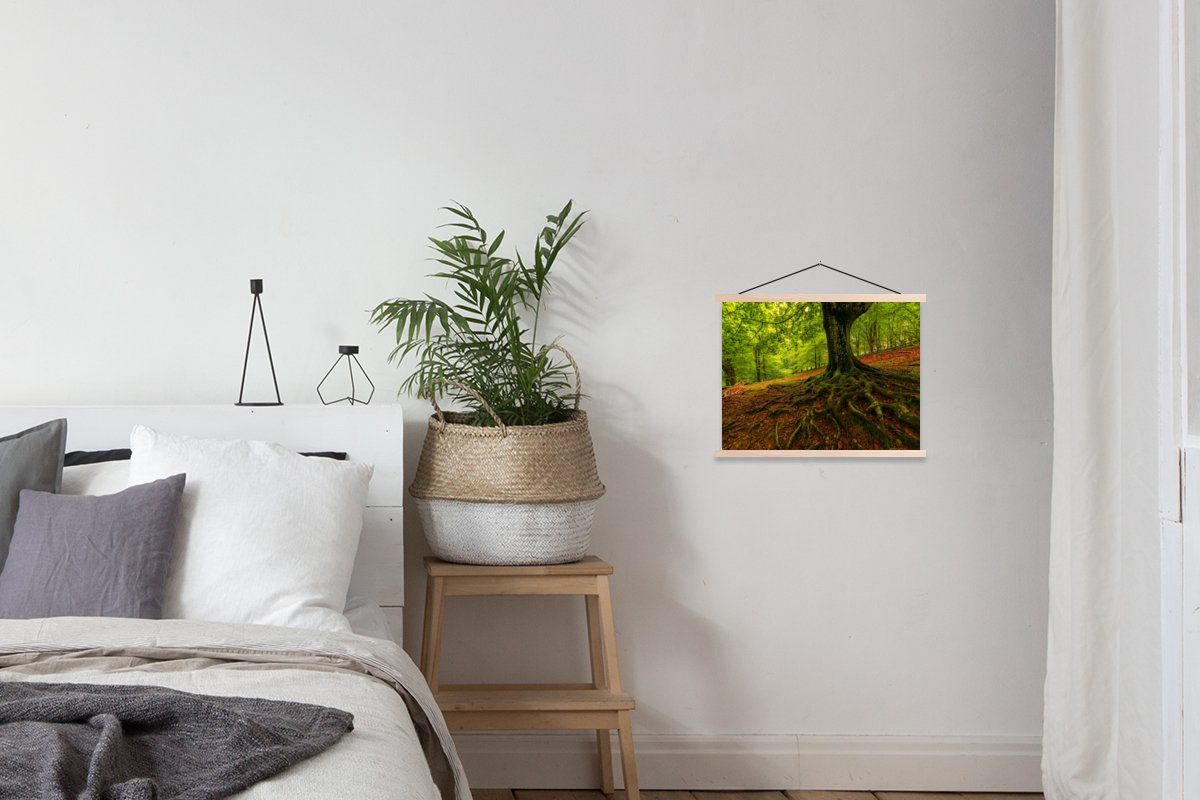 MuchoWow Poster Baum - Wald Wohnzimmer, (1 Posterleiste, für Textilposter Magnetisch - Herbstblätter, St), Bilderleiste