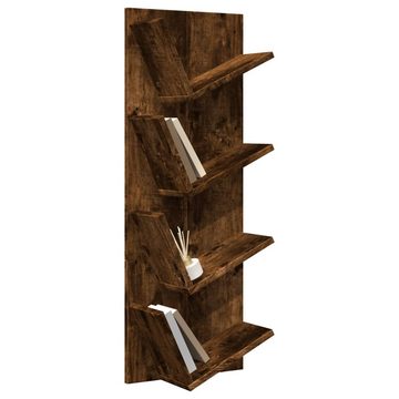 vidaXL Regal Wand-Bücherregal mit 4 Fächern Räuchereiche 33x16x90 cm, 1-tlg.