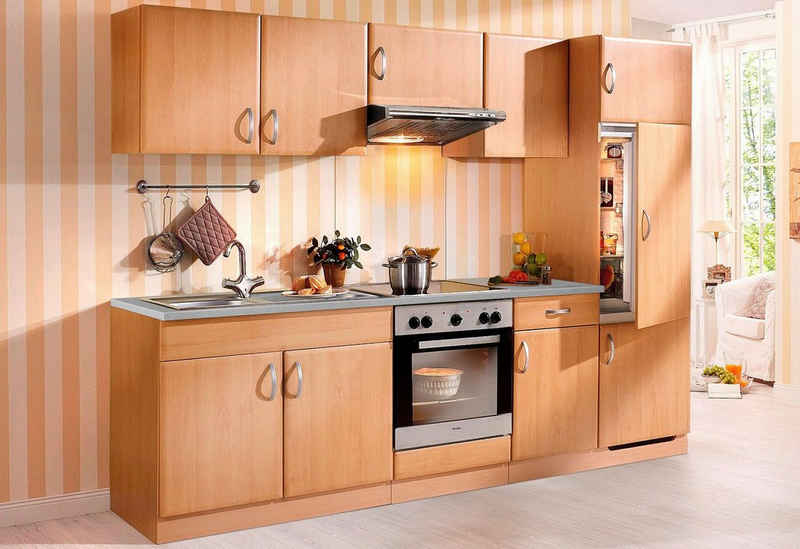 wiho Küchen Küchenzeile Prag, mit E-Geräten, Breite 270 cm