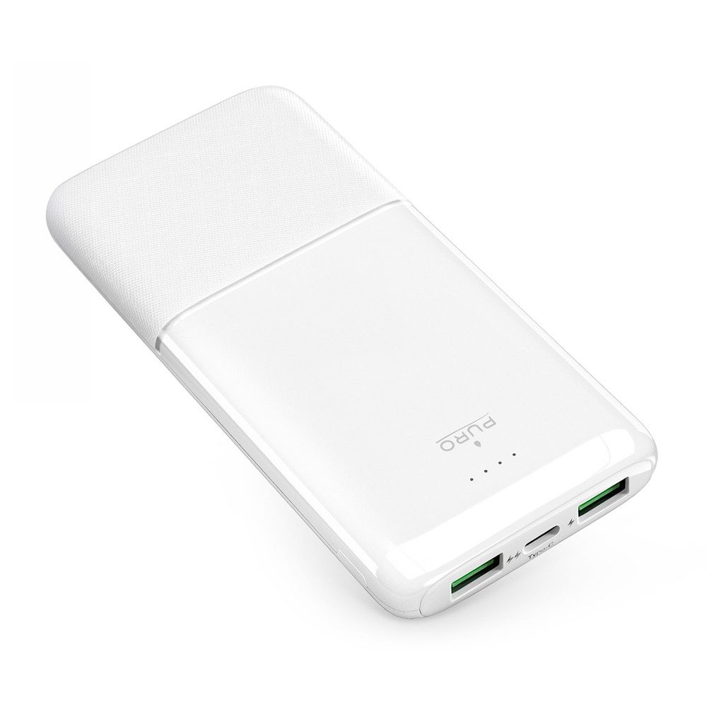Puro Zusatzakku Reiseakku Schnellladeakku Powerbank DAILY 10 PLUS PD/AFC 10000 mAh (12, 5, 9 V, 1 St), 22,5 W Schnellladen, PD & AFC, 3 Ausgänge, LED-Anzeige