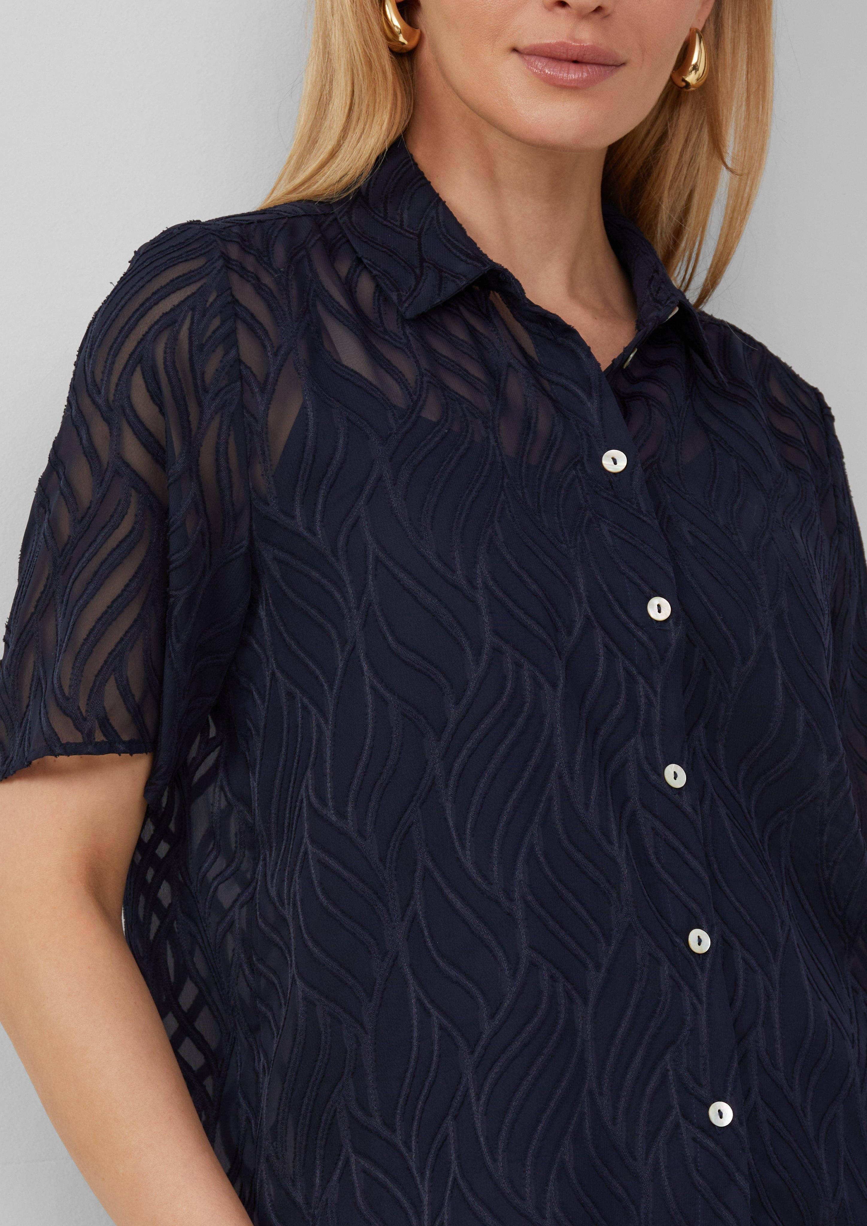 s.Oliver BLACK LABEL Kurzarmbluse Semitransparente Bluse günstig online kaufen