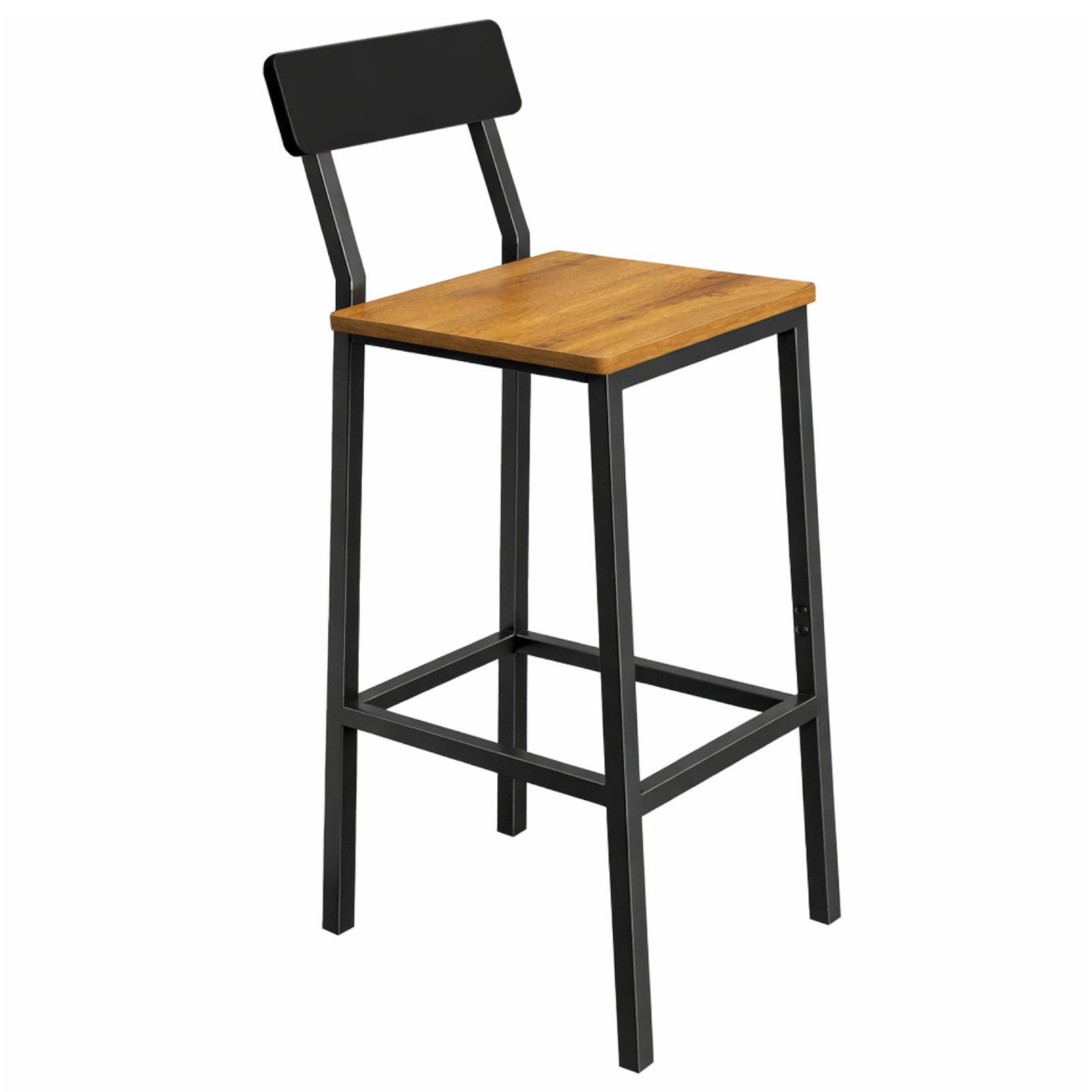 BEGRYF Barhocker mit Rückenlehne Schwarz Erlefarben 40 x 29,5 x 90 cm (1 St)