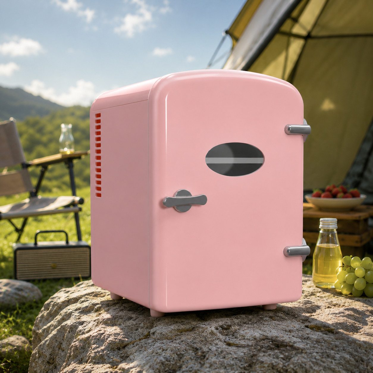 Nettlife 4L Mini Kühlschrank 12V leise Kompakter Tragbarer Kühlschrank, Geeignet für Getränke Kosmetik Essen