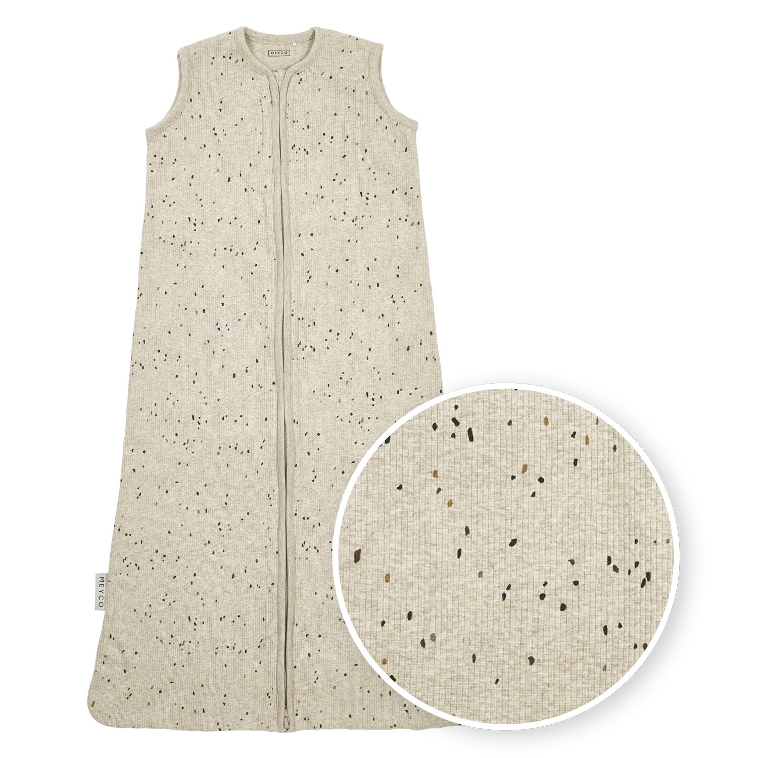 Meyco Baby Babyschlafsack Mini spot Sand Melange (95% Baumwolle / 5% Elastan, 1 tlg), 70cm