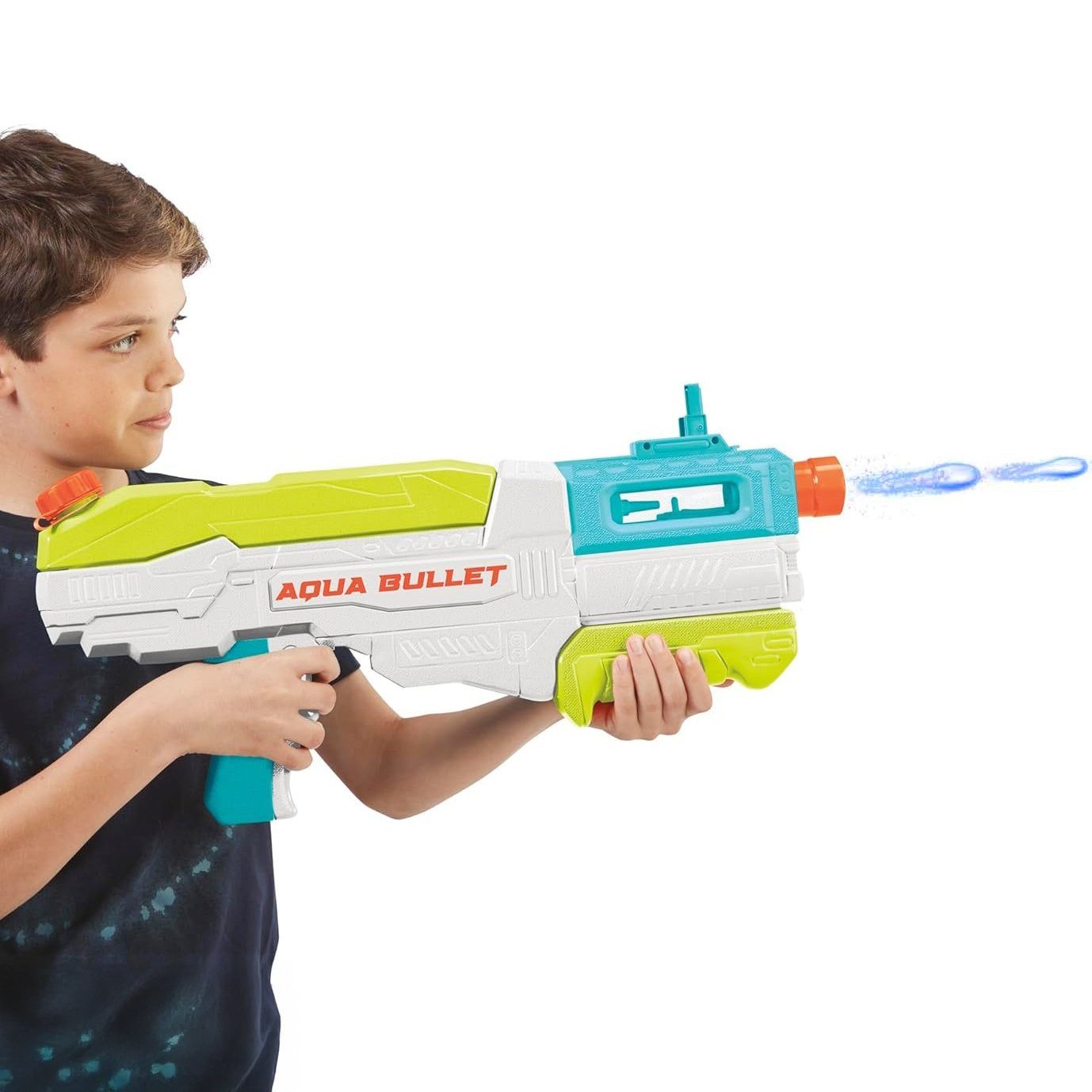 Buzz Bee Toys Wasserpistole BuzzBee Aqua Bullet, Wasserblaster mit 5-Schuss-Salven pro Pumpstoß