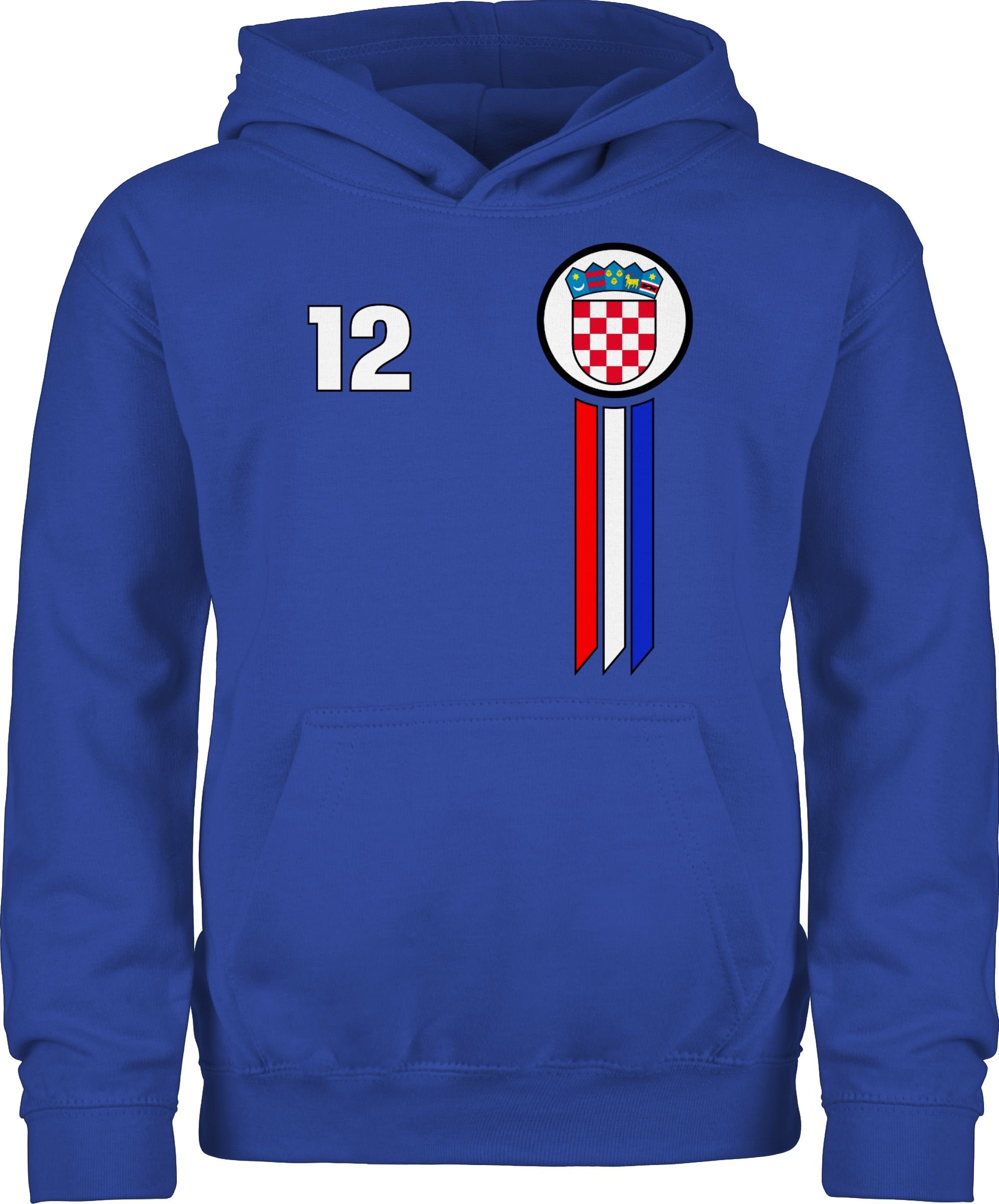 Shirtracer Hoodie 12. Mann Kroatien Emblem 2024 Fussball EM Fanartikel Kinder