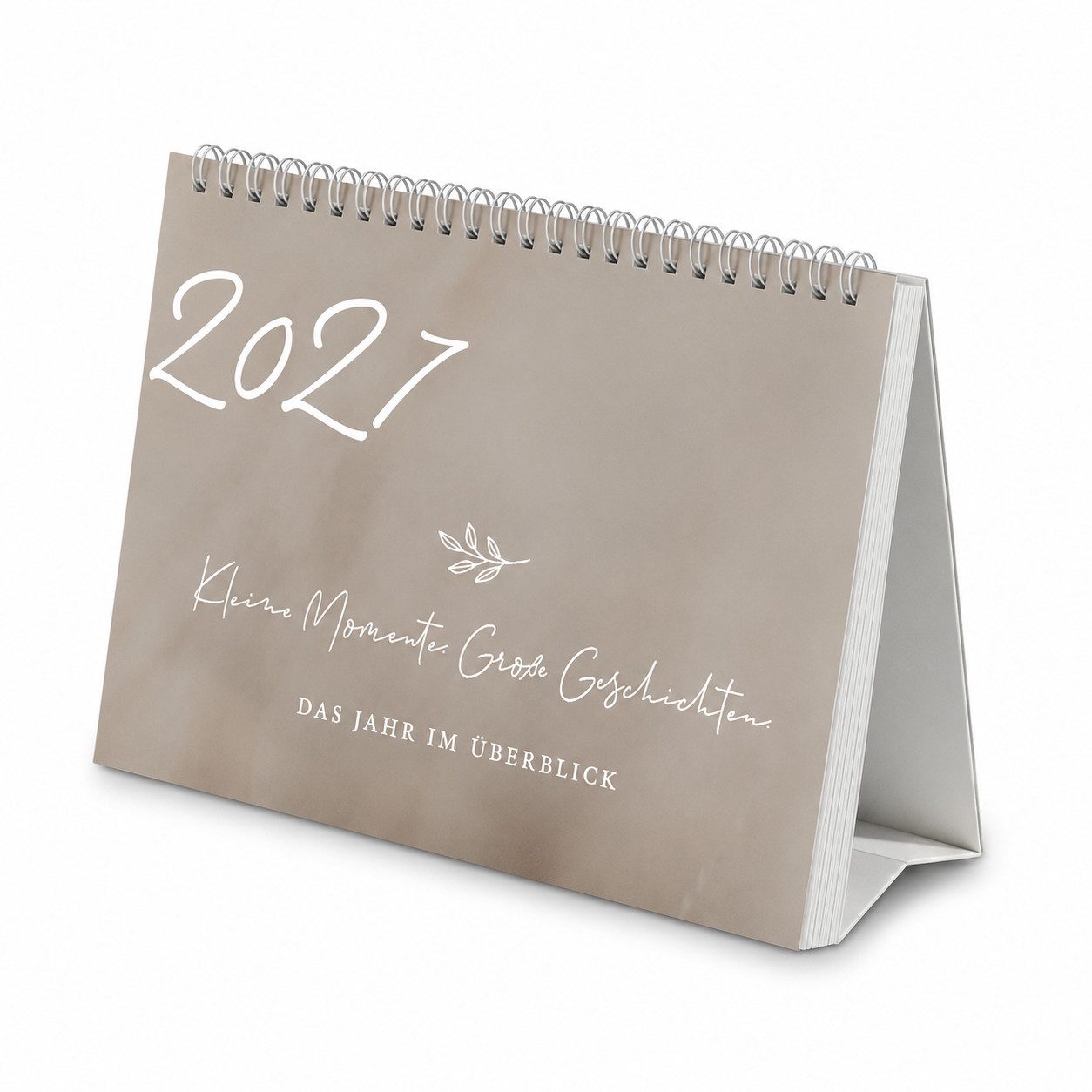 NORDEULE Schreibtischkalender Wochenplaner 2027 in Beige A5 quer, für mehr Platz für Termine, ideal für Schüler, Kollegen, Schreibtisch