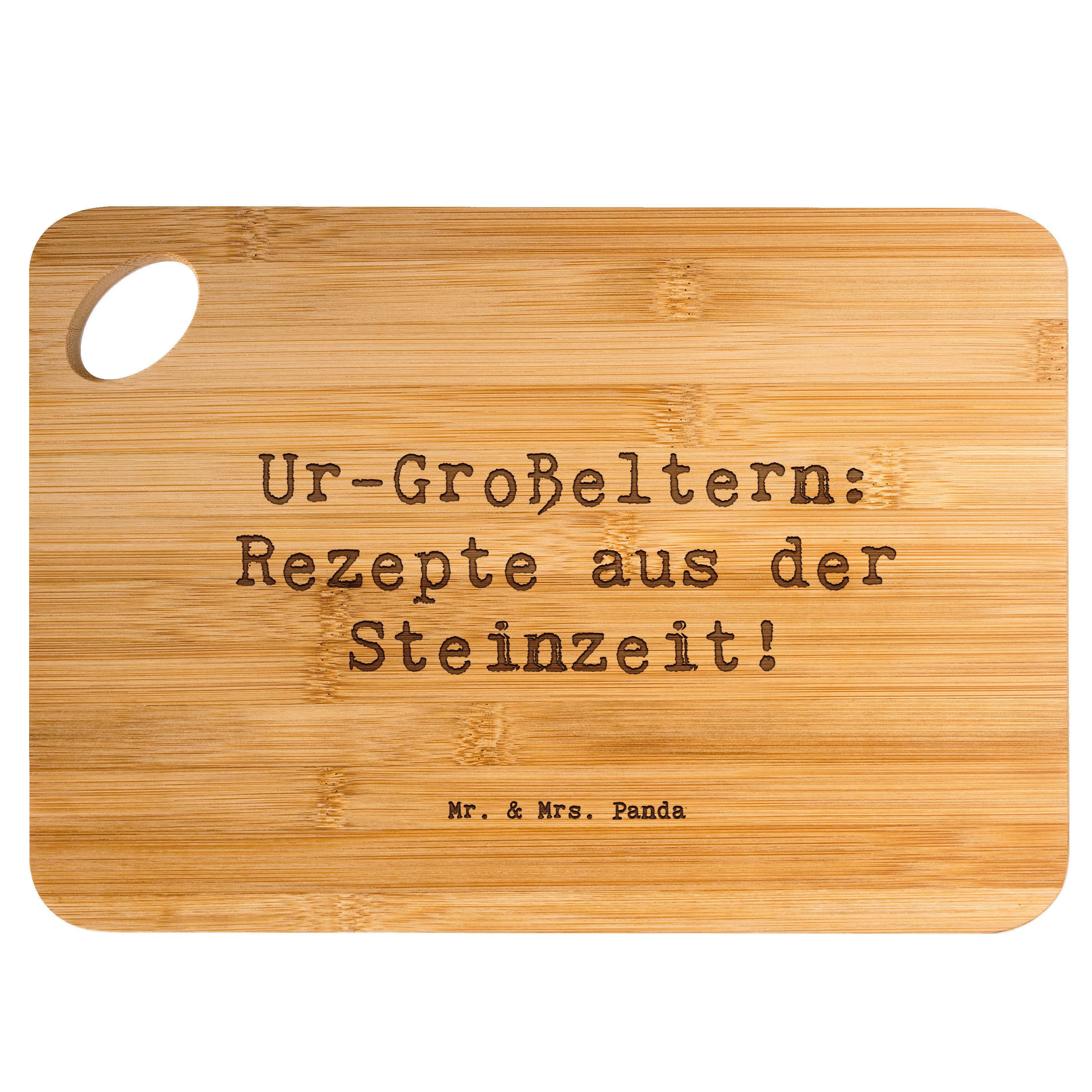 Mr. & Mrs. Panda Servierbrett Spruch Ur-Großeltern Rezepte, essbrett, Transparent, Holzbrett, Gener, Bambus, (Packung, Ur-Großeltern Familie & Verwandte Liebe), Schneidbrett Küche Geburtstagsgeschenk tapasbrett
