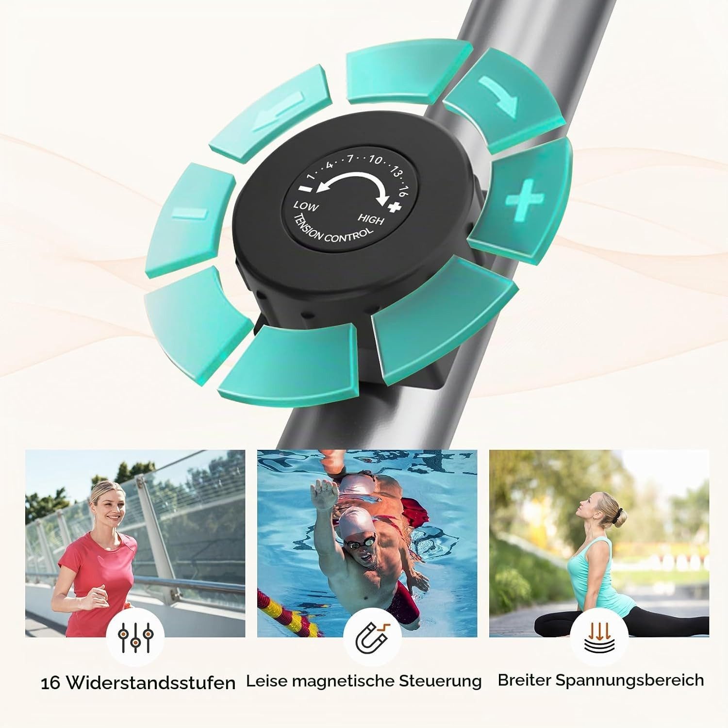 Dripex Crosstrainer Dripex Crosstrainer für Zuhause mit 16 Widerstandsstufen – Bild 4 von 5