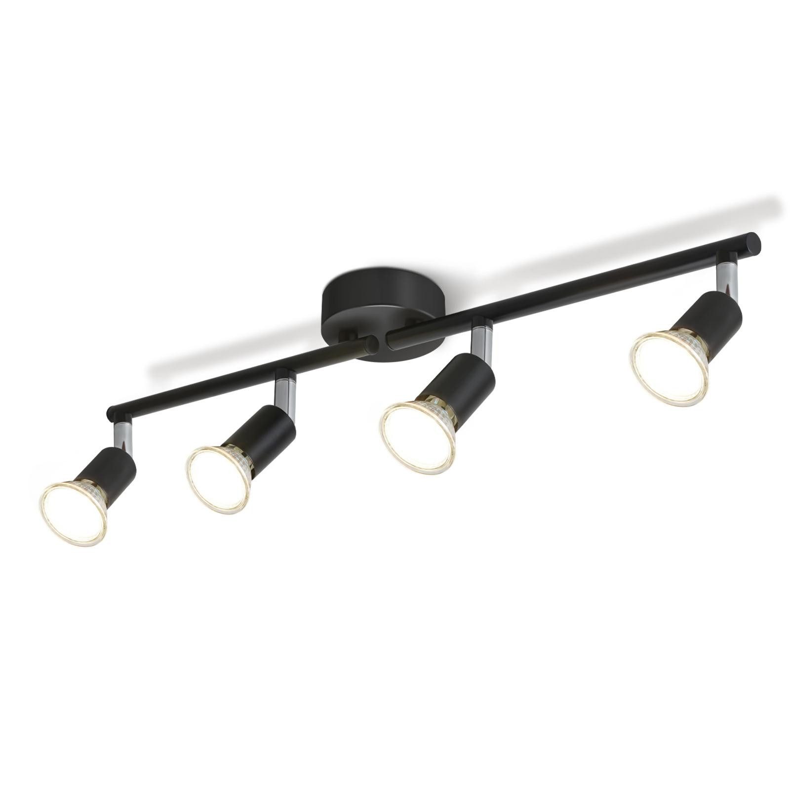 ZMH Deckenstrahler Deckenstrahler Schwarz/Nickel Modern für Schlafzimmer Deckeleuchte, höch Qualität, ohne Leuchtmittel, GU10 Schwenkbar
