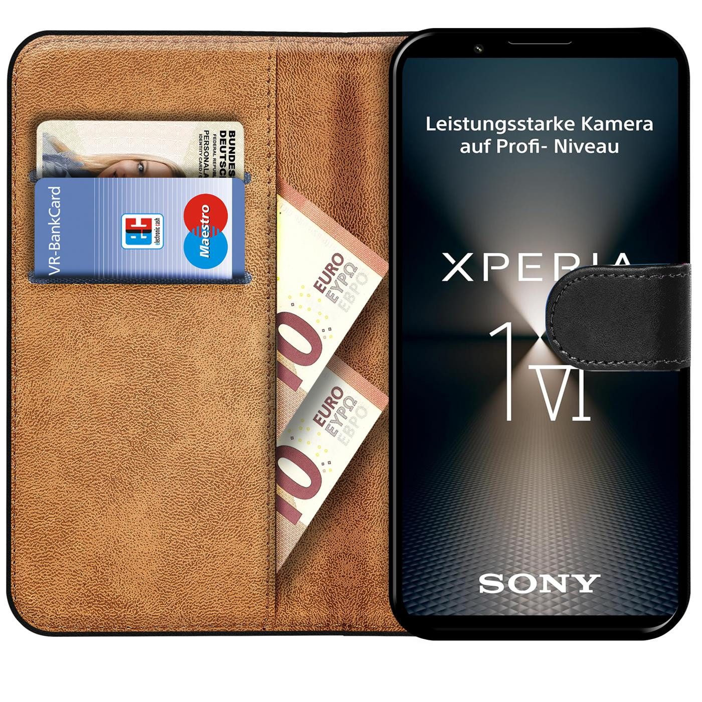 CoolGadget Handyhülle Book Case Handy Tasche für Sony Xperia 1 VI 6,5 Zoll, Hülle Klapphülle Flip Cover für Sony 1 VI 2024 Schutzhülle stoßfest