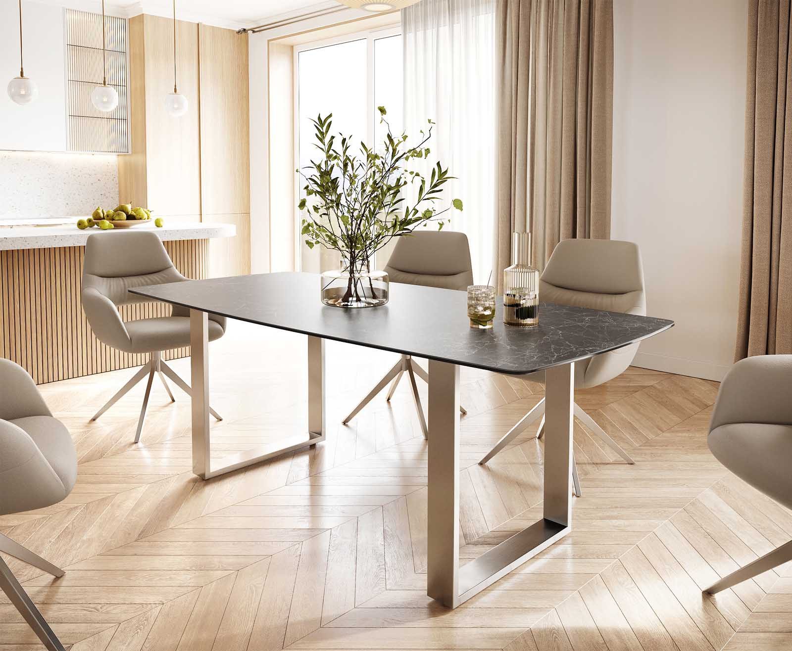 DELIFE Esstisch Edge, Bootsform Keramik Laminam® günstig online kaufen