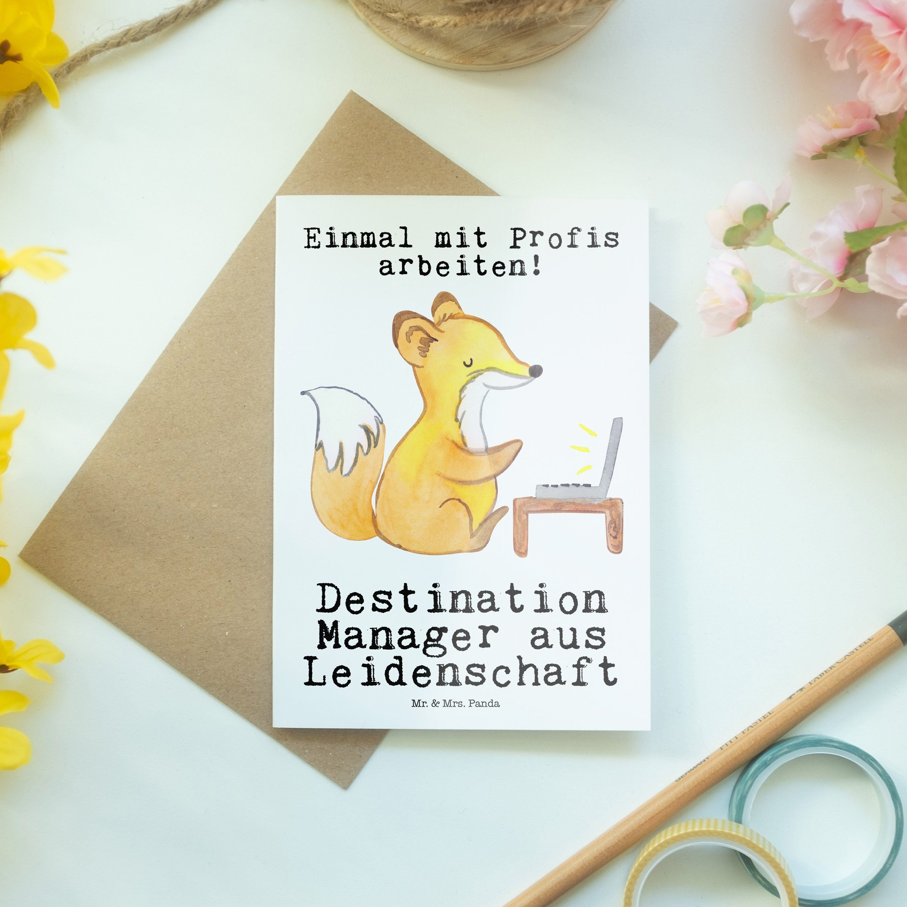 Destination Panda Weiß Grußkarte & Mr. Geschenk, Leidenschaft Einlad - - Karte, Manager aus Mrs.