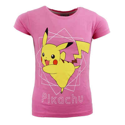 POKÉMON T-Shirt »Pokemon Pikachu Mädchen Kinder Shirt« Gr. 110 bis 152, 100% Baumwolle, Rosa oder Weiß