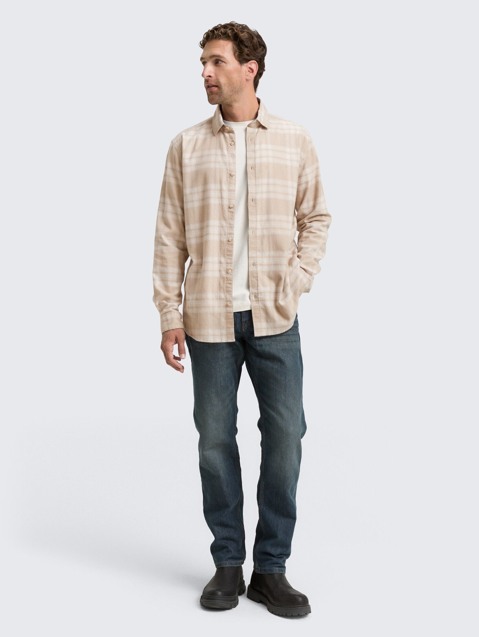 TOM TAILOR Langarmhemd Blusen & Shirts Regular Fit Hemd mit Logo-Stickerei