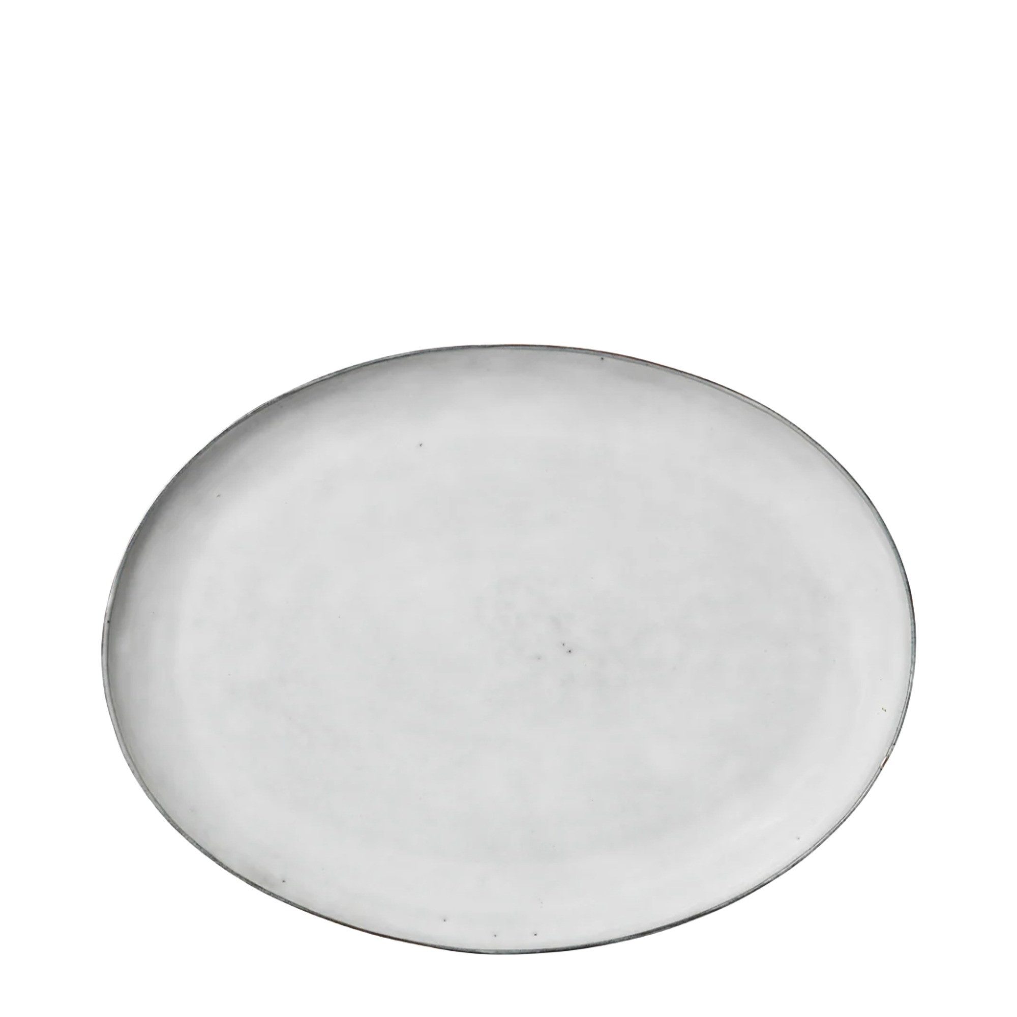 Broste Copenhagen Servierplatte Broste Copenhagen Nordic Sand Platte oval Sand, Reaktiv Glasiertes Steingut