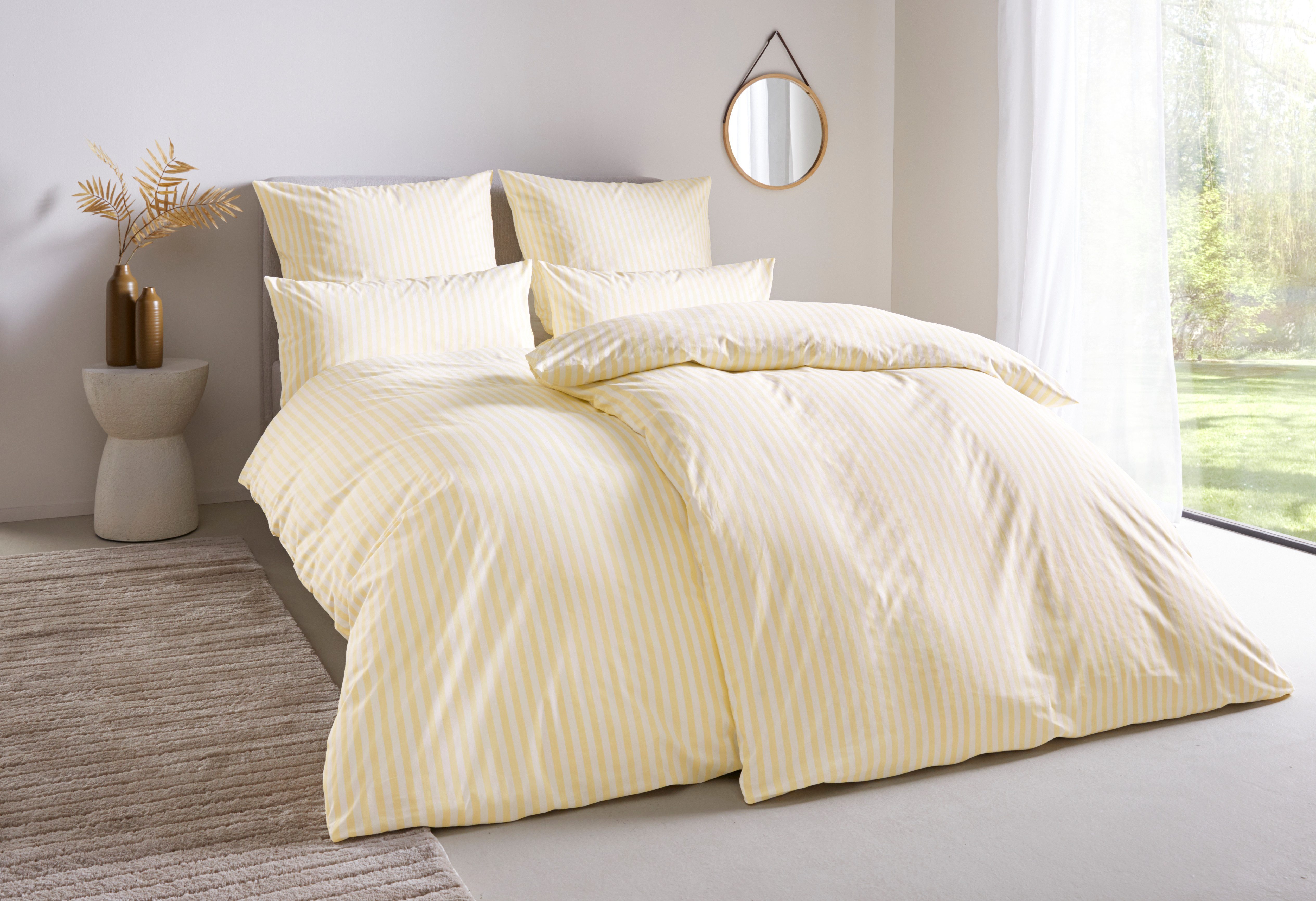 LeGer Home by Lena Gercke Bettwäsche Linnea, Renforcé, 2 teilig, aus 100% Baumwolle, Streifendesign