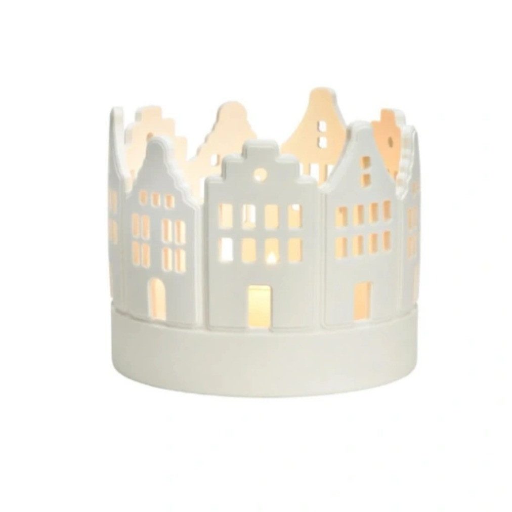 Wurm Teelichthalter Haus D10cm weiß