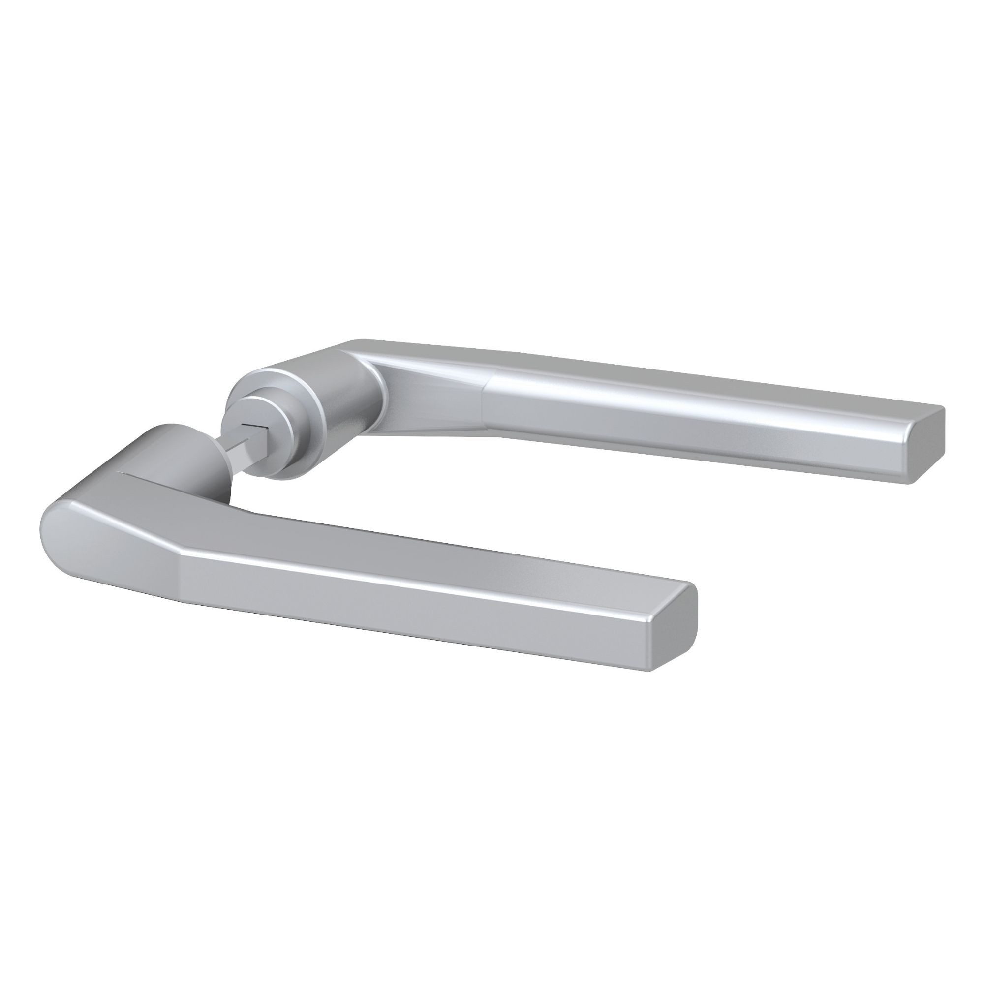 BASI Türbeschlag Drückerpaar (Packung), Ersatzdrücker, Alu F1, S-Form, Türstärken 35 - 48 mm, Vierkant 8 mm