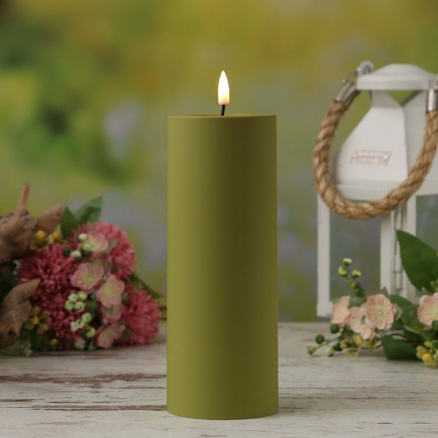 Deluxe Homeart LED-Kerze MIA Deluxe für Außen flackernd H: 20cm D: 7,5cm ou günstig online kaufen