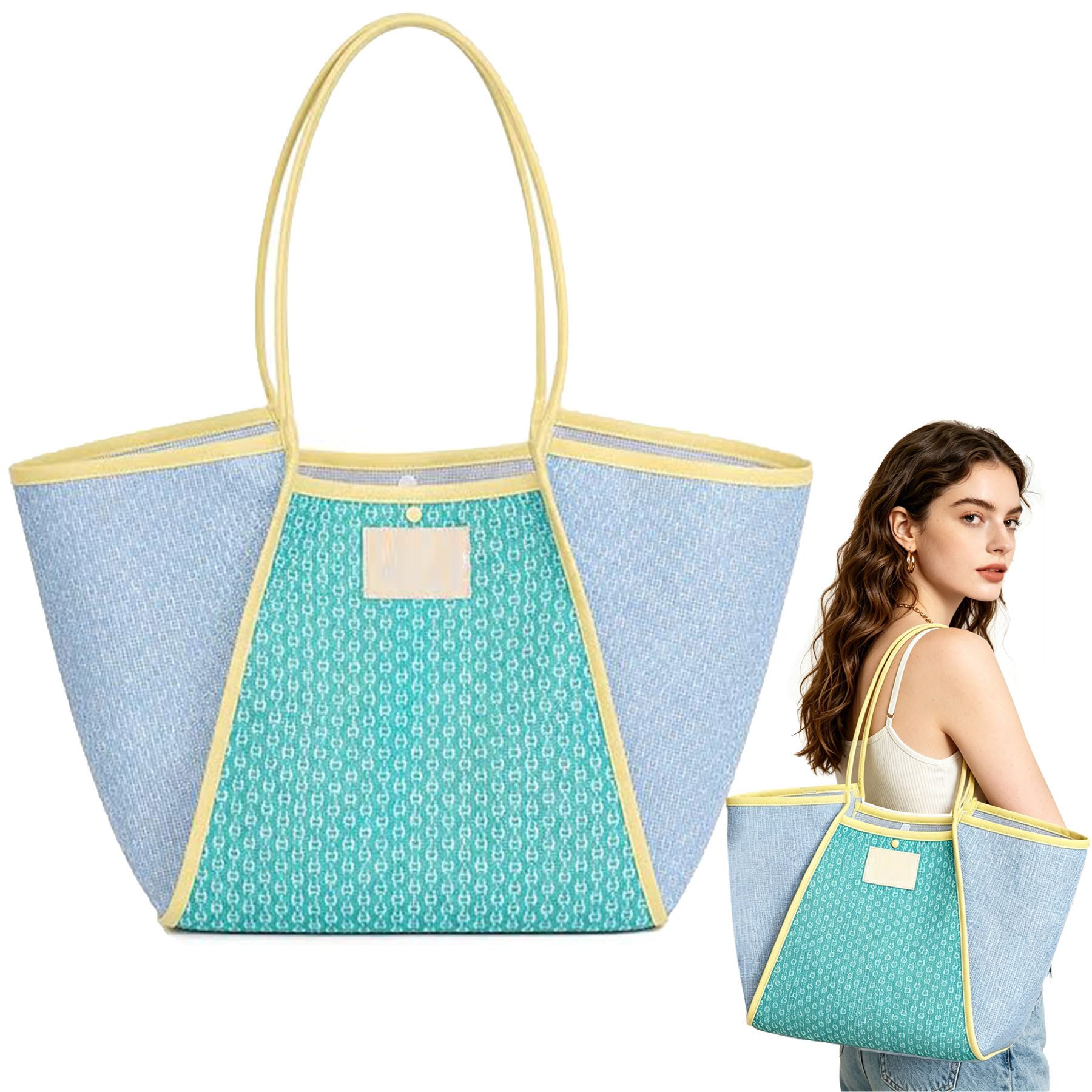 Mutig Strandtasche Xl Strandtasche Damen, Einkaufstasche,Schwimmtasche,Faltbar Beach Bags (Kann als Einkaufstasche, Reisetasche und Pooltasche verwendet werden, Leichte Mesh Strandtasche Korb,Badetasche Klein,Shopper für Frauen), Große Tote Bag für Strand, Reisen, Einkaufen, Picknick und Alltag