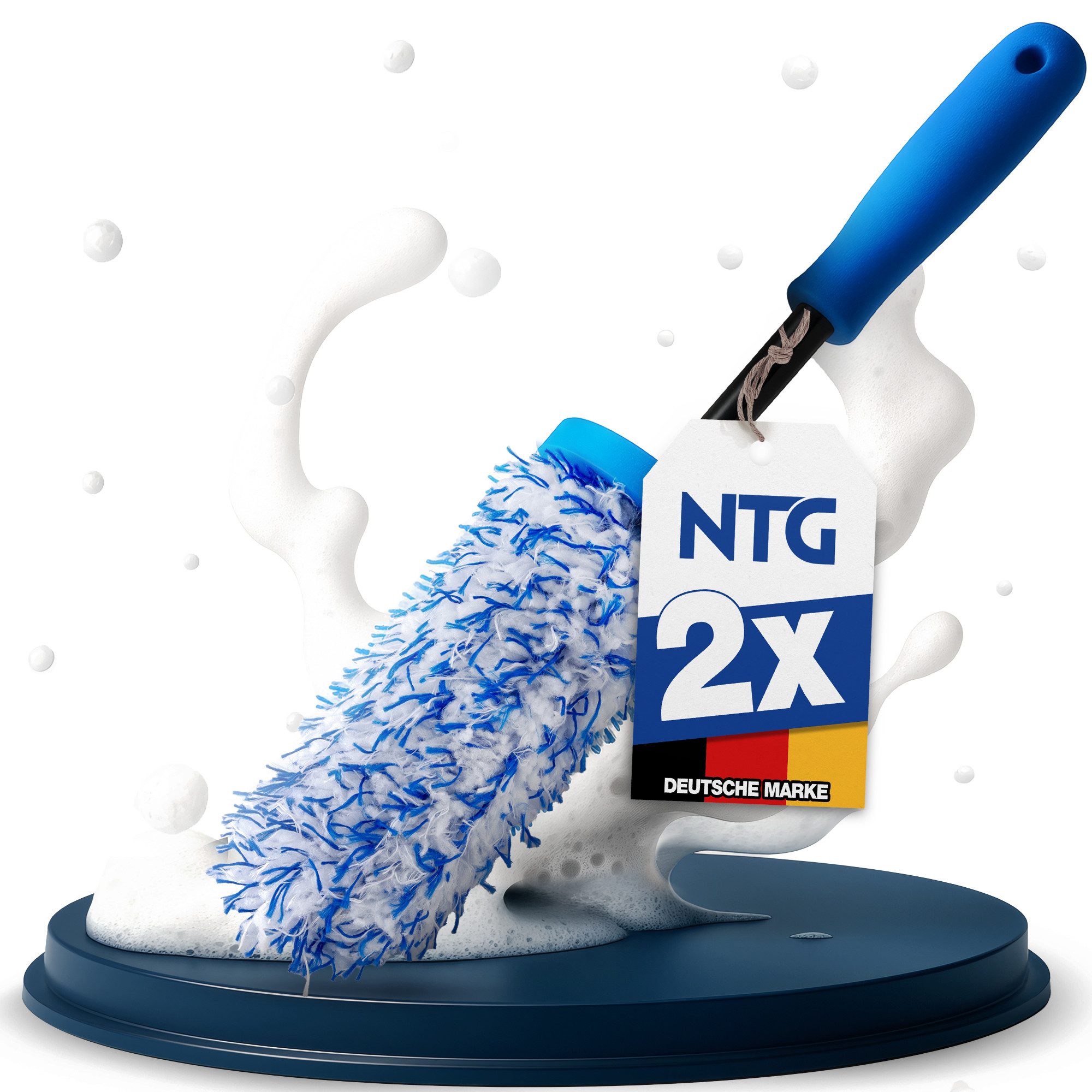 NTG Nutzfahrzeug Technik GmbH Felgenbürste Felgenbürste Mikrofaser Auto- Radbürste, (2-tlg), Ideal für Alu,-Stahlfelgen