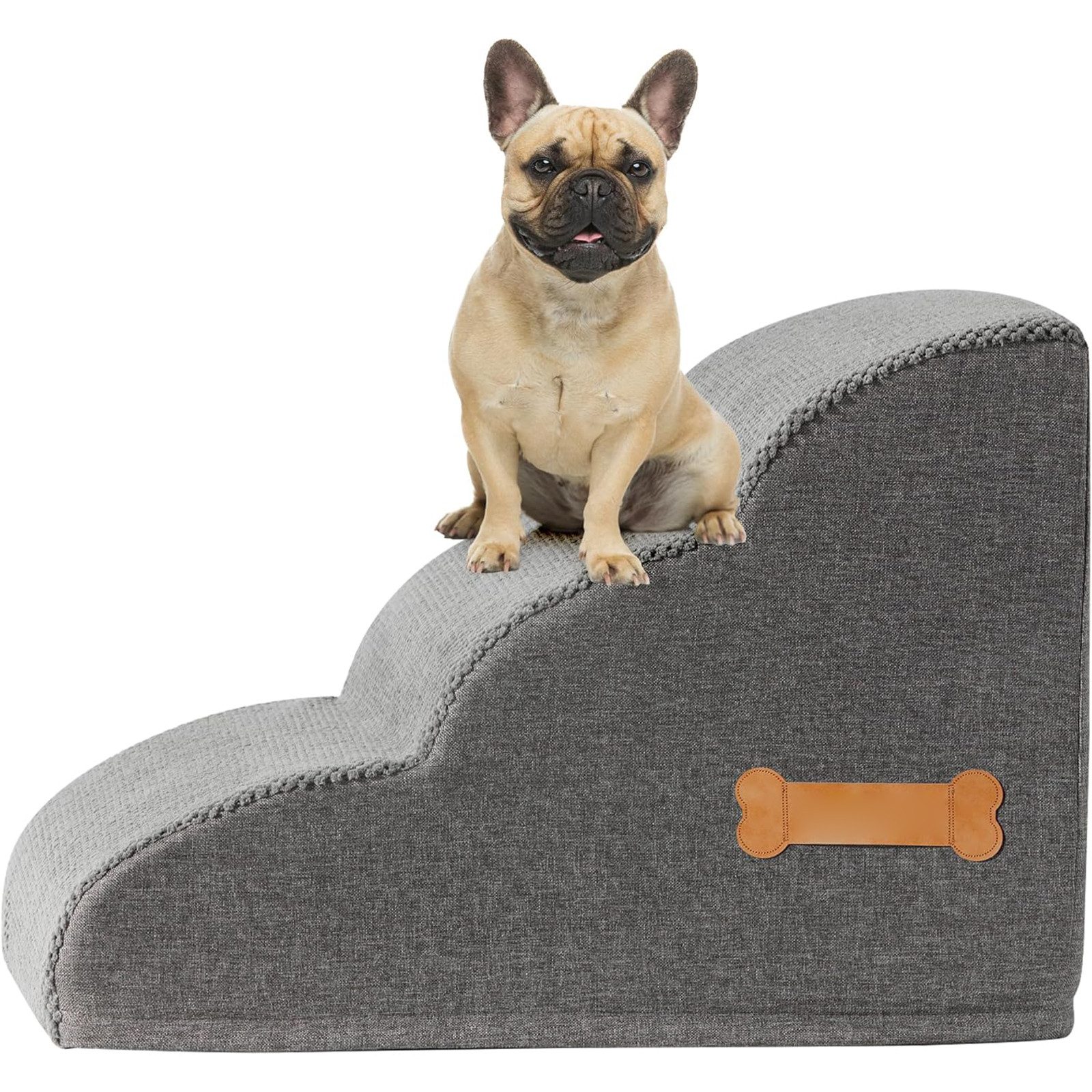 SURFOU Haustiertreppe 3 stufige Hundetreppe für kleine Hunde & Katzentreppe mit waschbarem, Perfekt als Hundetreppe Bett & stabile Katzentreppe für alte Katzen