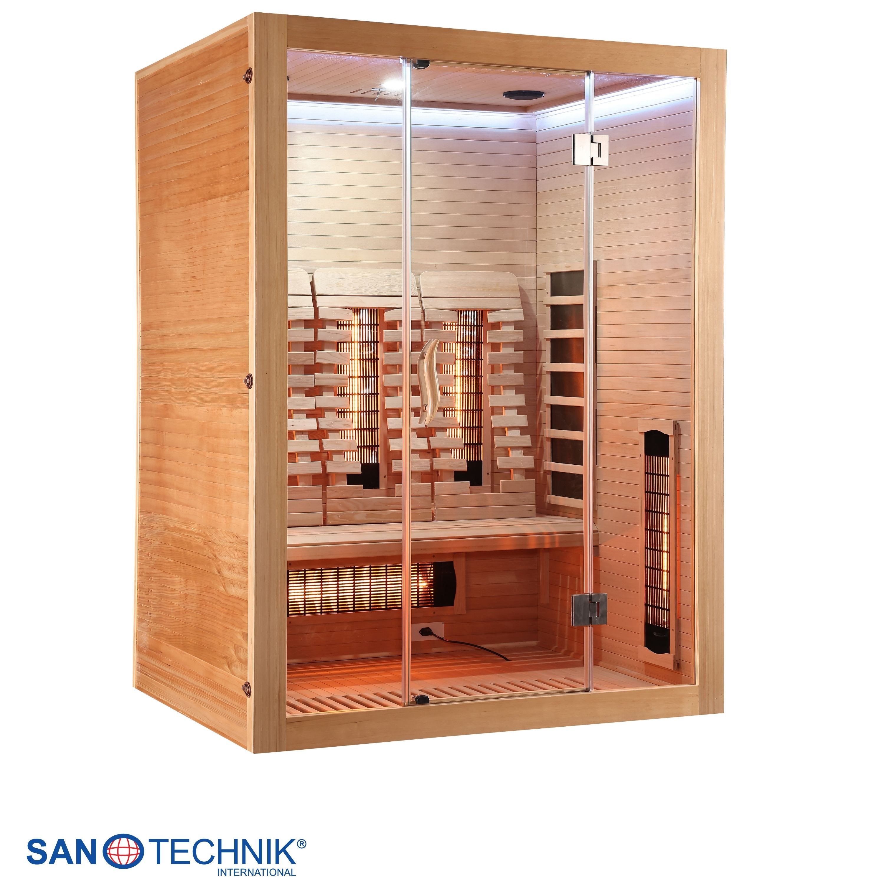 Sanotechnik Infrarotkabine Infrarotkabine OPEN, BxTxH: 150 x 120 x 200 cm, 3 Pers; 150x120x200cm; 6 Vollspektrumstrahler, 3 Carbonheizplatten