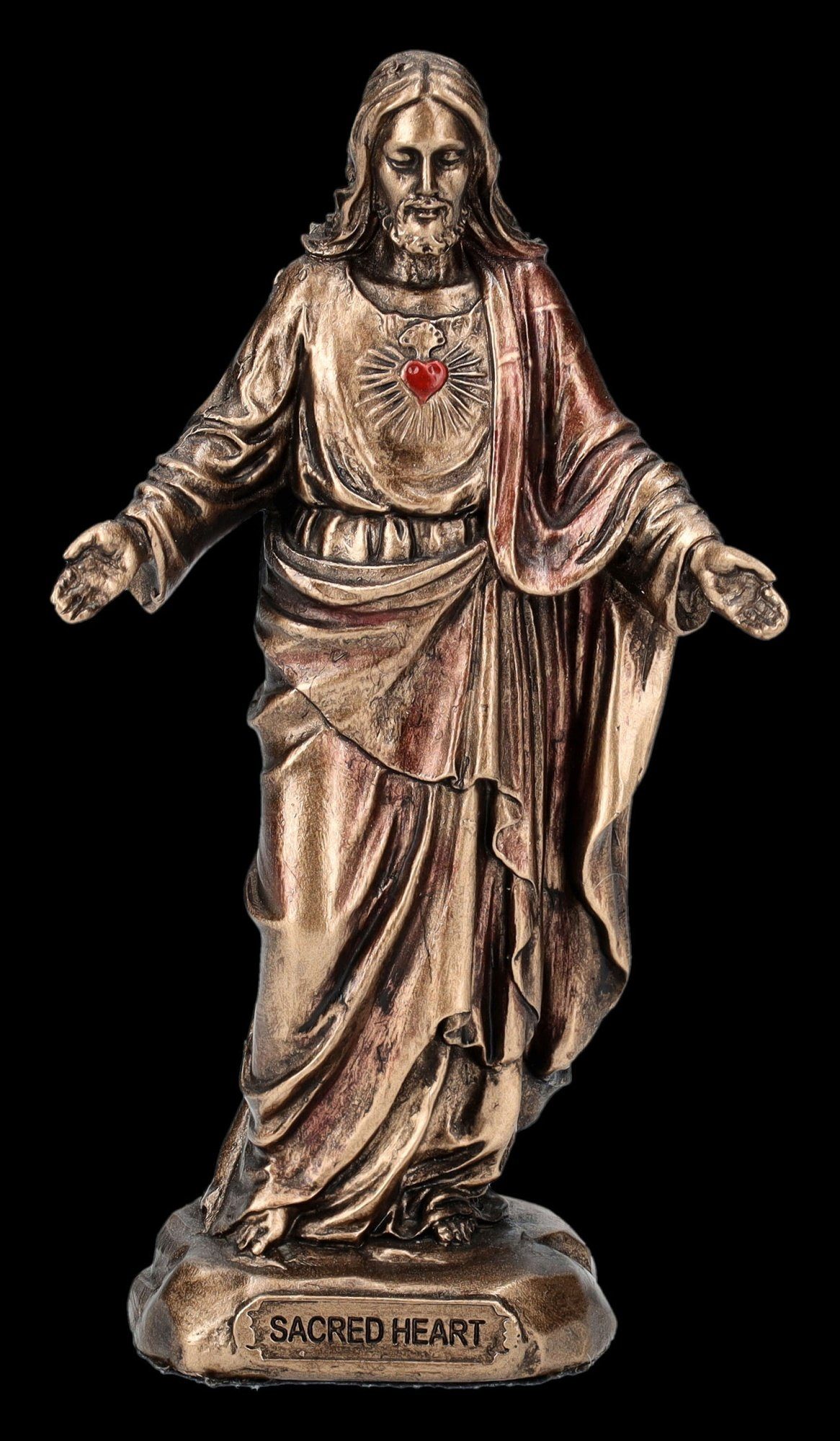 Figuren Shop GmbH Dekofigur Jesus Figur klein - Gesegnetes Herz Jesu - Veronese - Christliche Deko