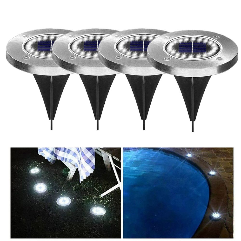 QUBEBU LED Solarleuchte Wasserdicht Led Solar Gartenleuchten, 20 LEDs Solar günstig online kaufen