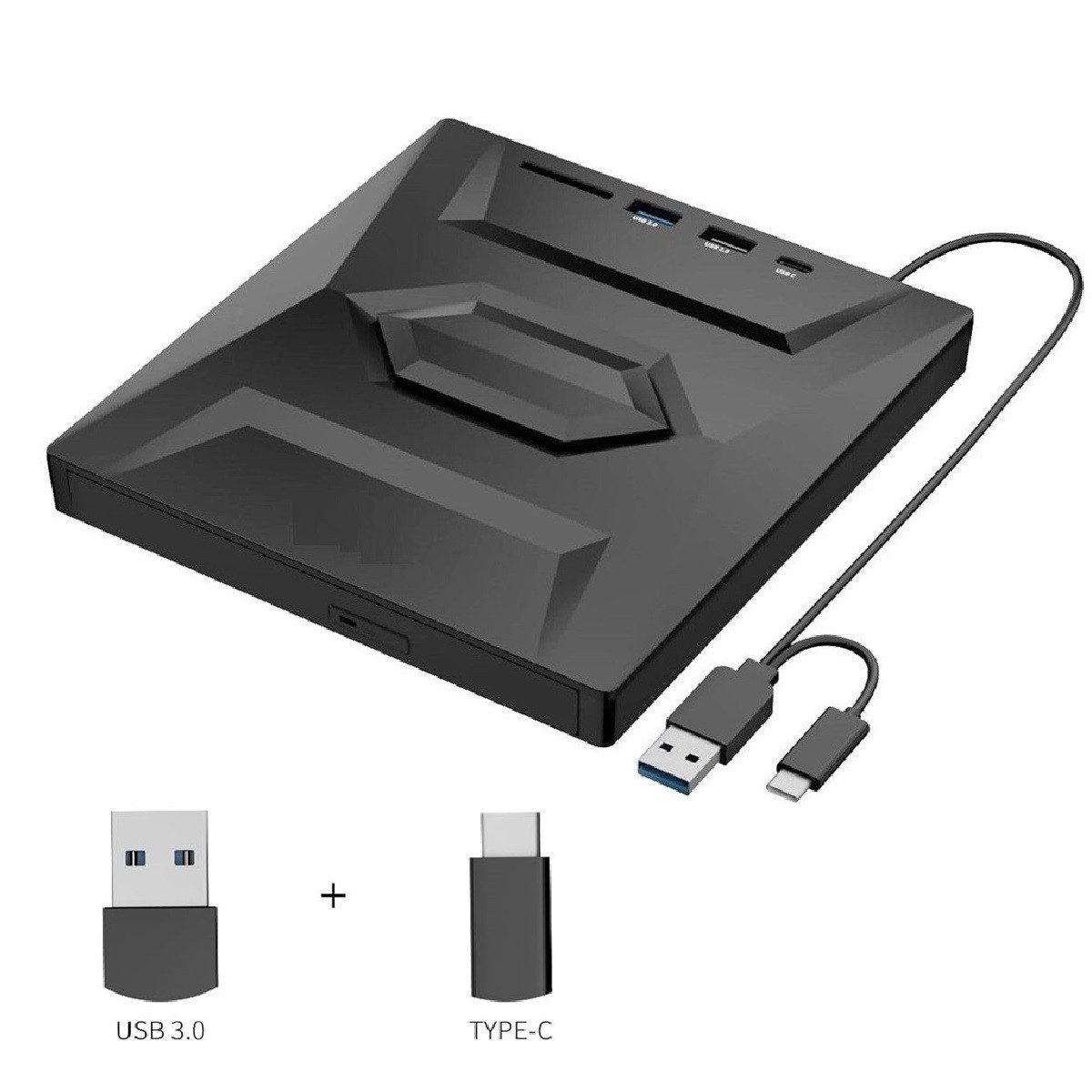 Novzep Brenner DVD Laufwerk, USB 3.0, Typ-C, SD/TF Kartenleser Anschlüsse Dvd-рекордер