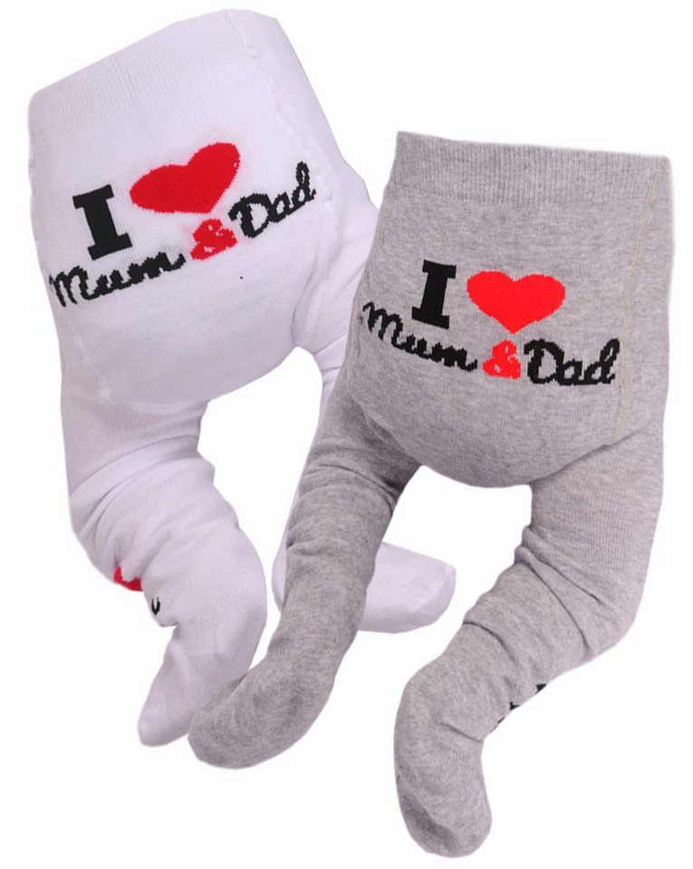 La Bortini Strumpfhose Baby Strumpfhosen 2er Pack Strumpfhose in Weiß und Grau (Set unisex, neutral, für Jungen und Mädchen Erstlingsstrumpfhosen für Neugeborene, 2er Pack) elastisch, weich, 44 50 56 62 68 74 80 86
