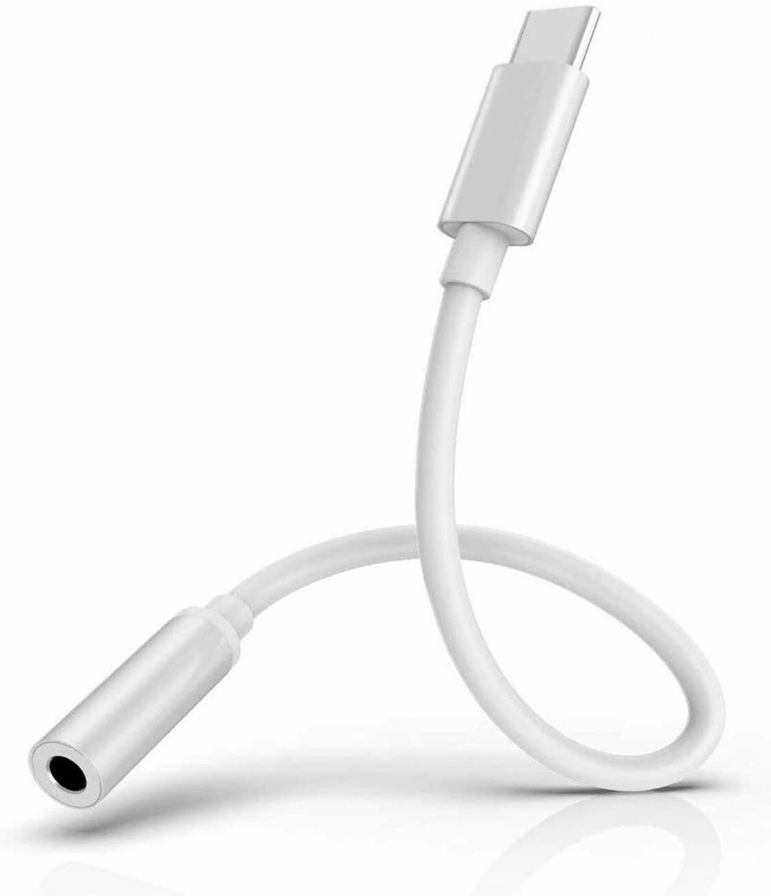 MSM USB Type C auf 3.5 mm Klinkenbuchse Audio AUX Adapter Kopfhörer Weiß Audio-Kabel, (10 cm)