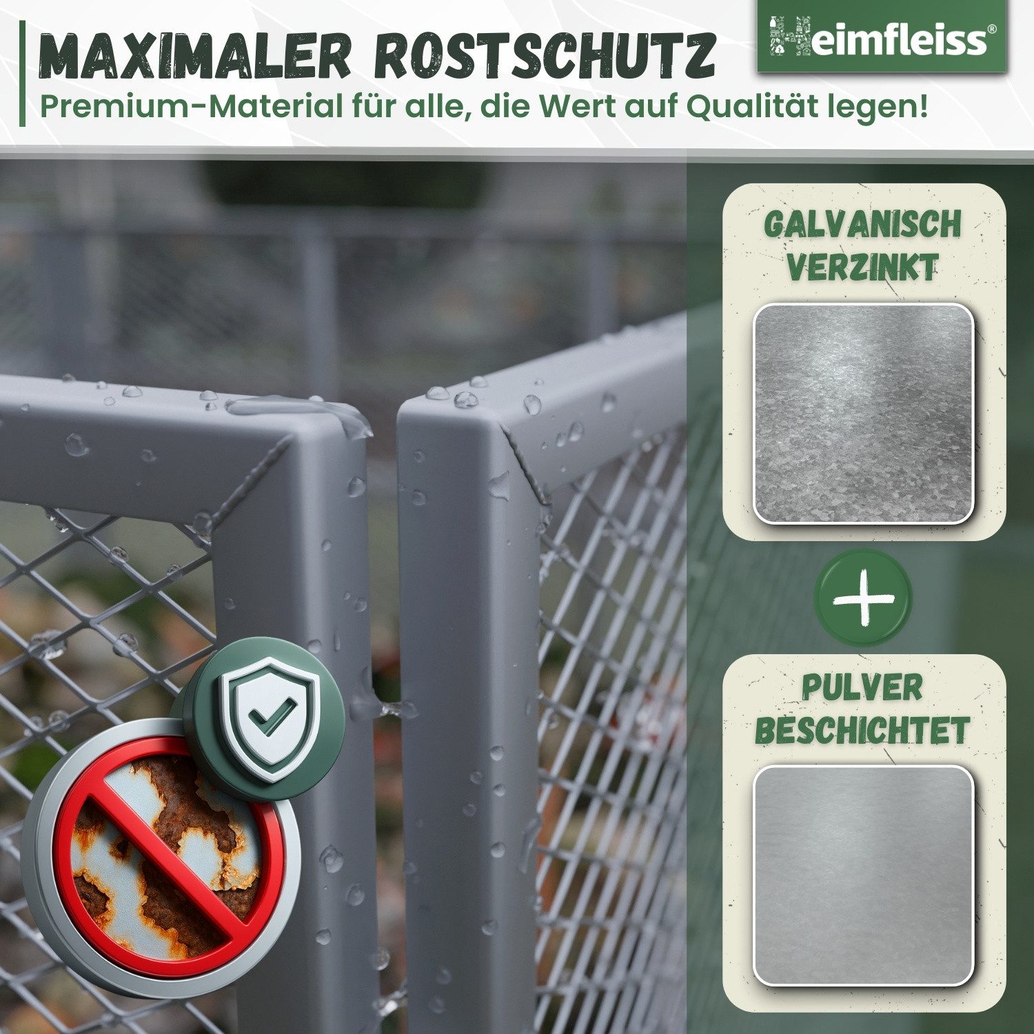 Heimfleiss® Komposter Metall verzinkt Garten Stecksystem, BxTxH: 80x80x70 cm, 450 l, 450 L 80x80x70 cm – Bild 4 von 5
