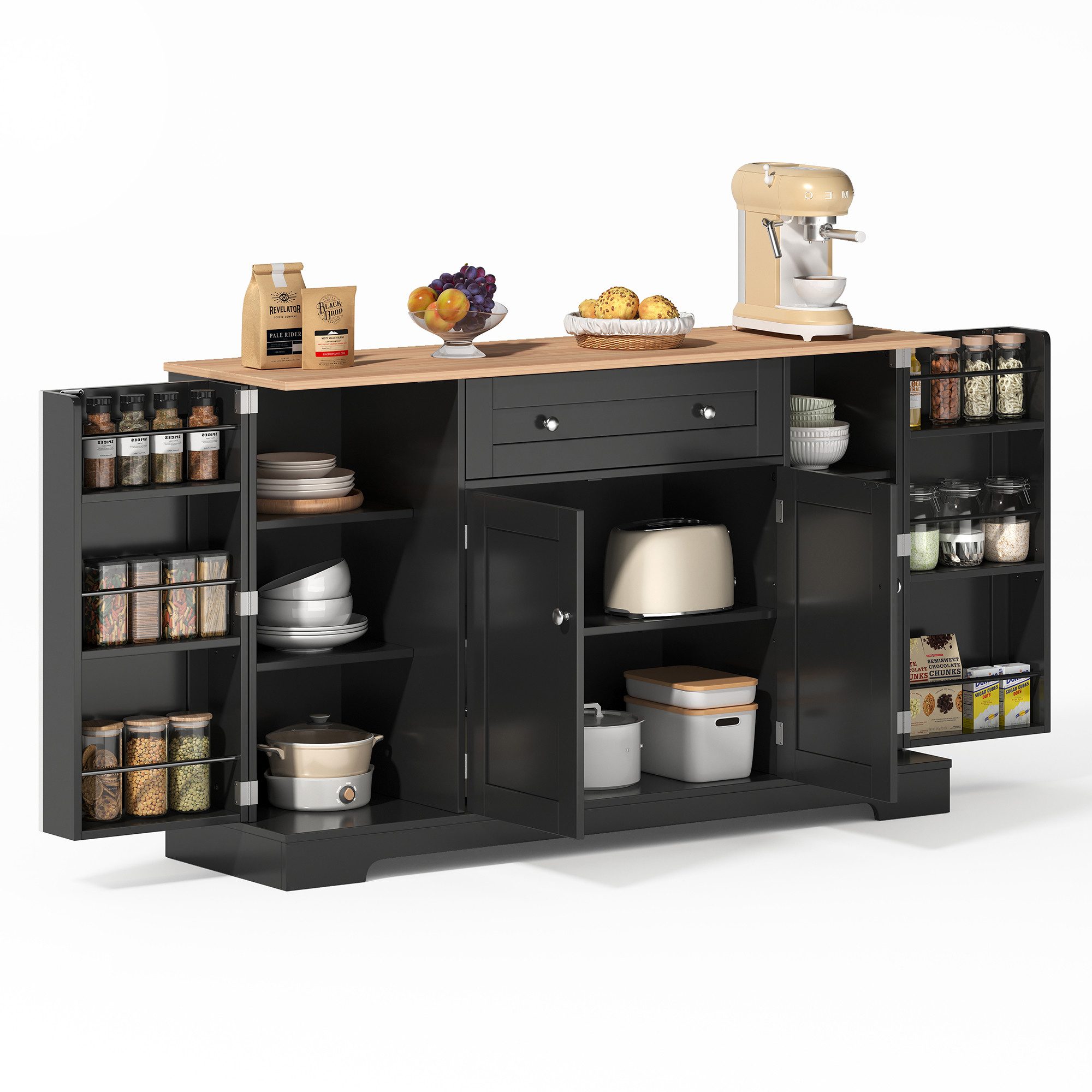 OKWISH Sideboard Küchenbuffet,Kommode (Multifunktionales Küchenbuffet 138 günstig online kaufen