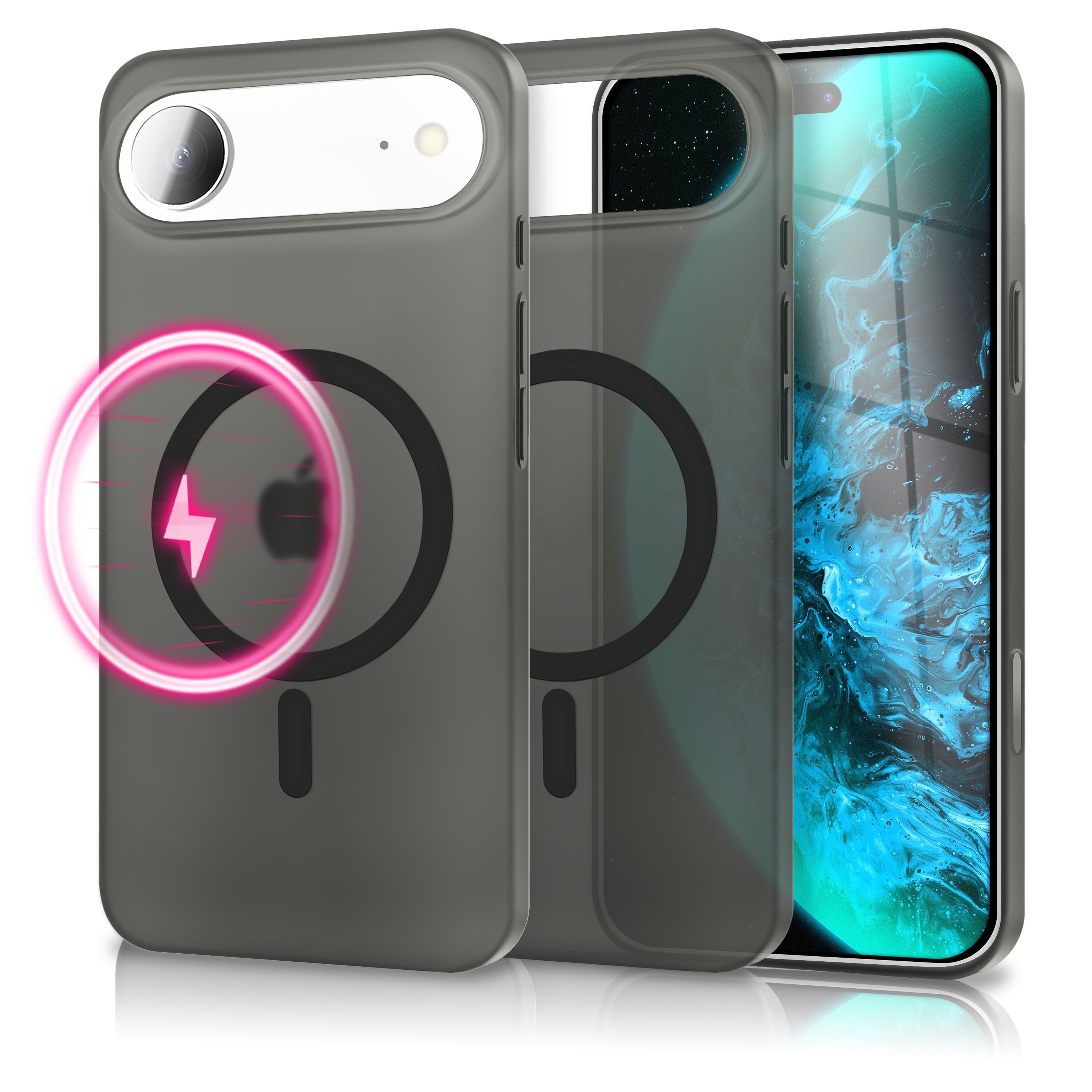 Nalia Smartphone-Hülle Apple iPhone 17 Air 16,5 cm (6,5 Zoll), MagSafe Hülle / Extrem Dünn 0,3mm / Semi-Transparent / Fein Mattiert
