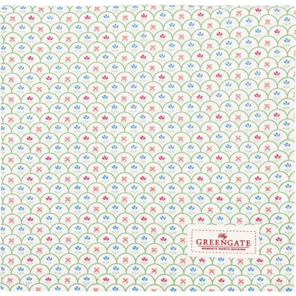 Greengate Tischdecke Greengate Tischdecke HELLA Weiß mit Blumen 100x100