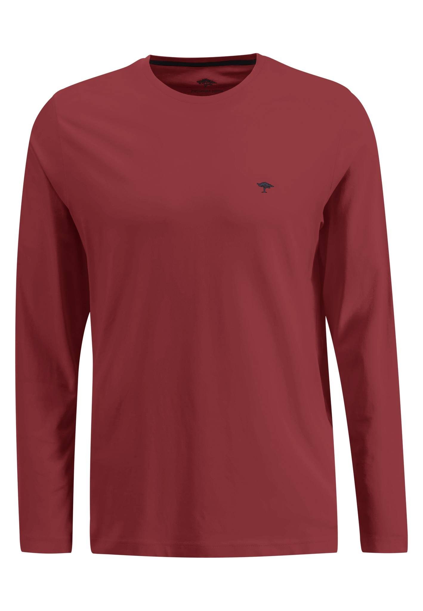 FYNCH-HATTON Langarmshirt mit Logo-Bestickung an der Brust burgund