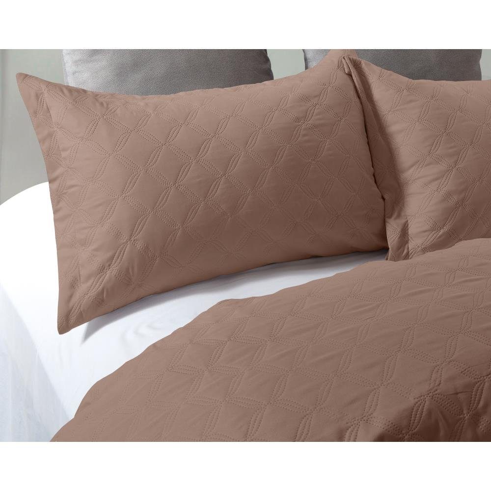 Sitheim-Europe, Sleeptime Twin-Bett Gut Tagesdecke 2 Kissenbezüge - Chrone - Tagesdecke 60x70, 260x250 + - atmungsaktiv Taupe