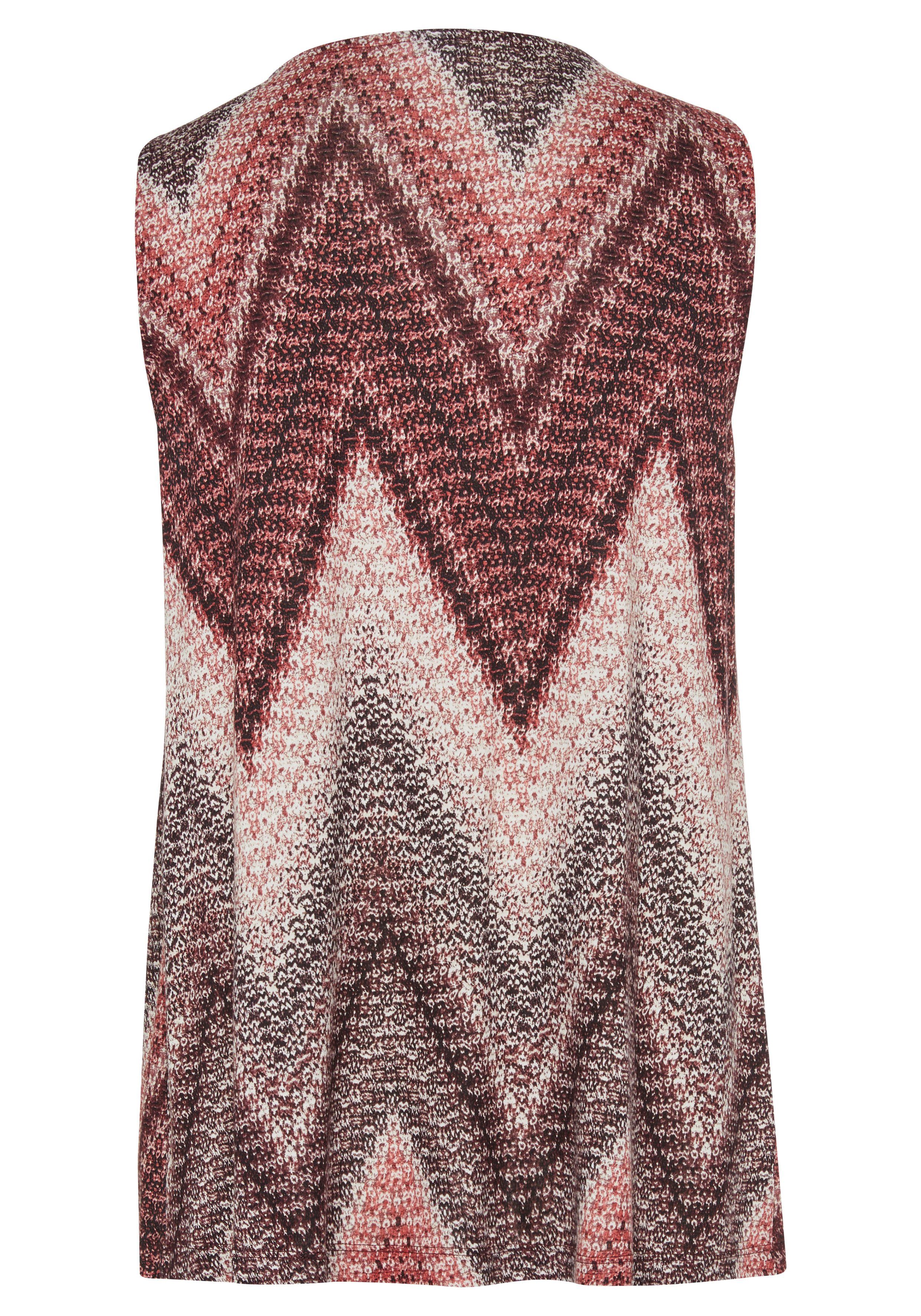 LASCANA Tanktop mit Alloverprint und tiefem V-Ausschnitt leichtes Jerseytop mit breiten Trägern, lockeres Trägertop, Sommertop – Bild 4 von 5