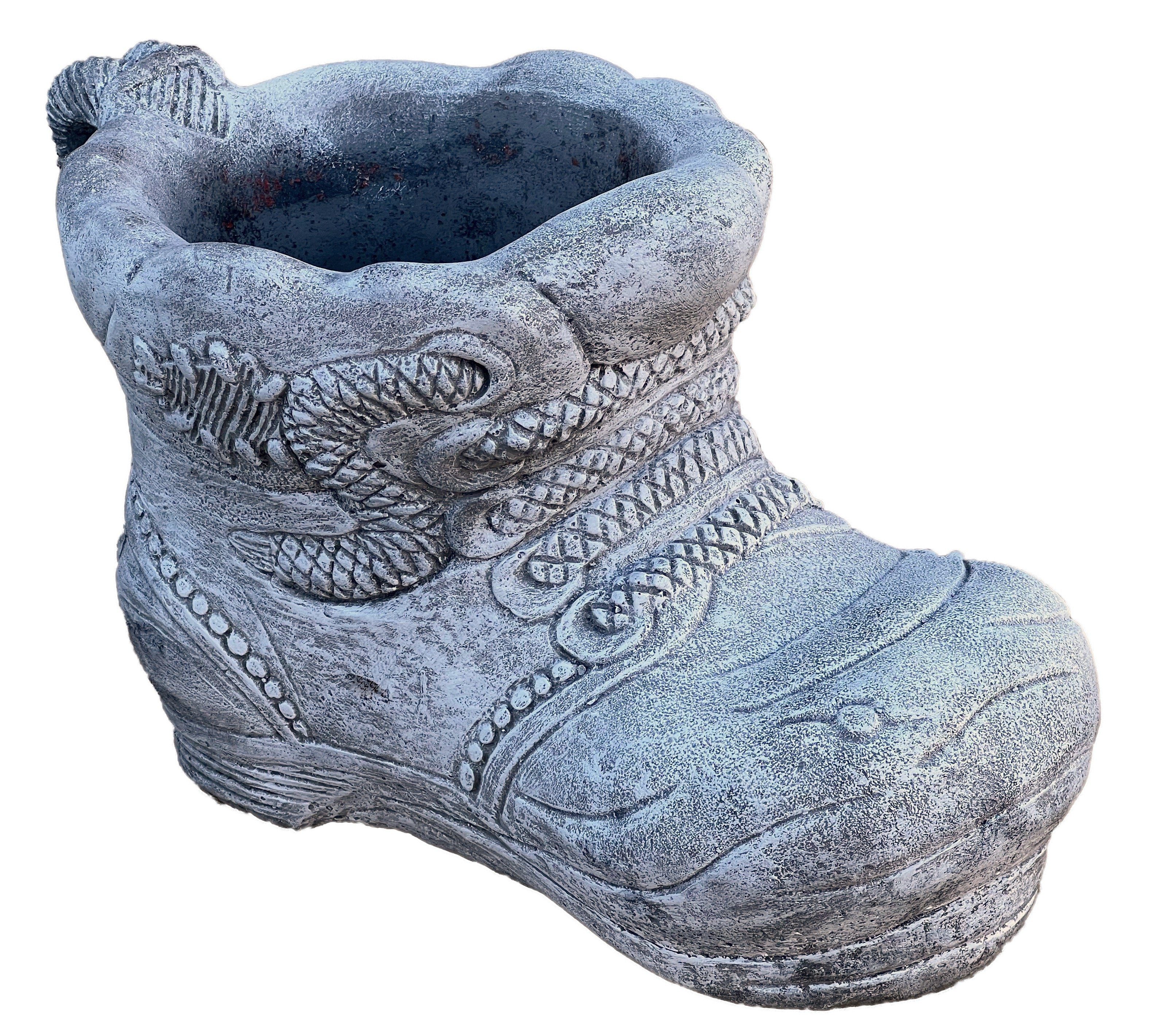Gartenfigur Steinfigur Pflanzschale Stiefel XL Steinguss frostfest 14 kg