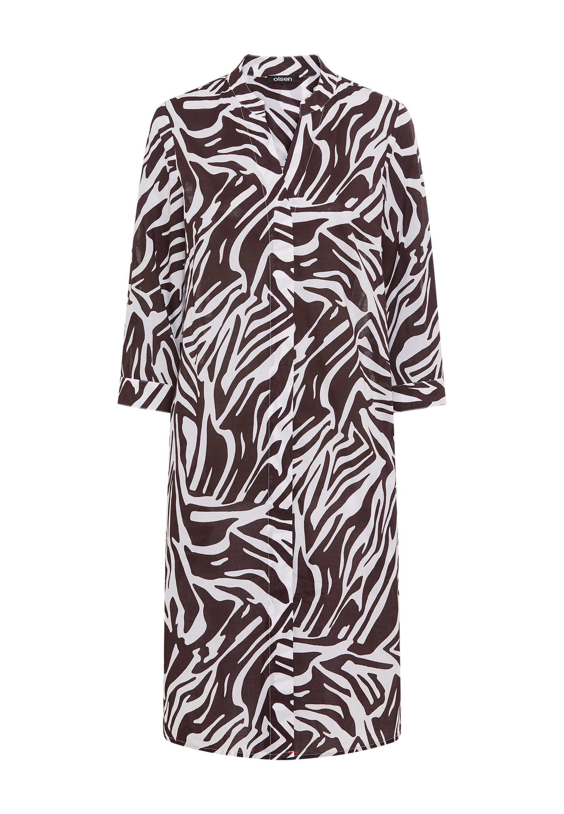 Olsen Midikleid Kleid mit Allover-Dessin