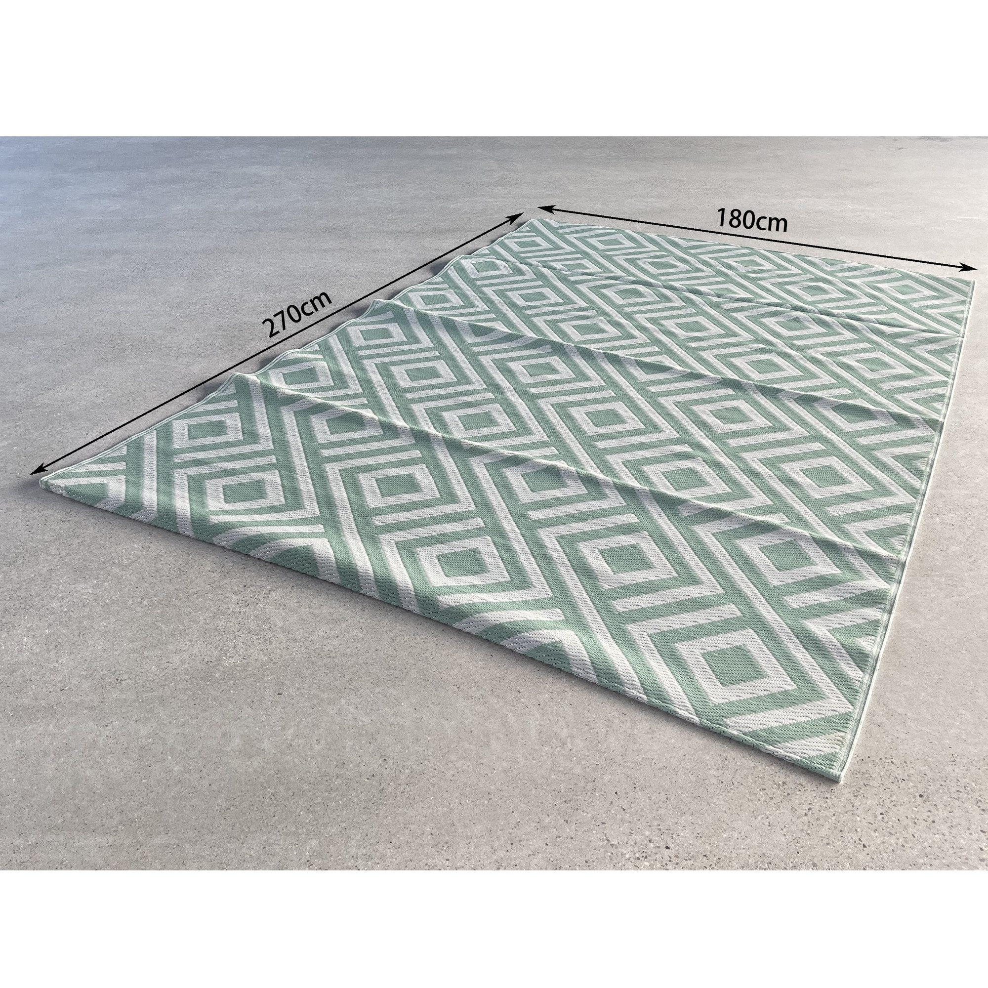 MANDALIKA Garden Outdoorteppich XXL Outdoor Wendeteppich Teppich wetterfest türkis 180 x 270 cm