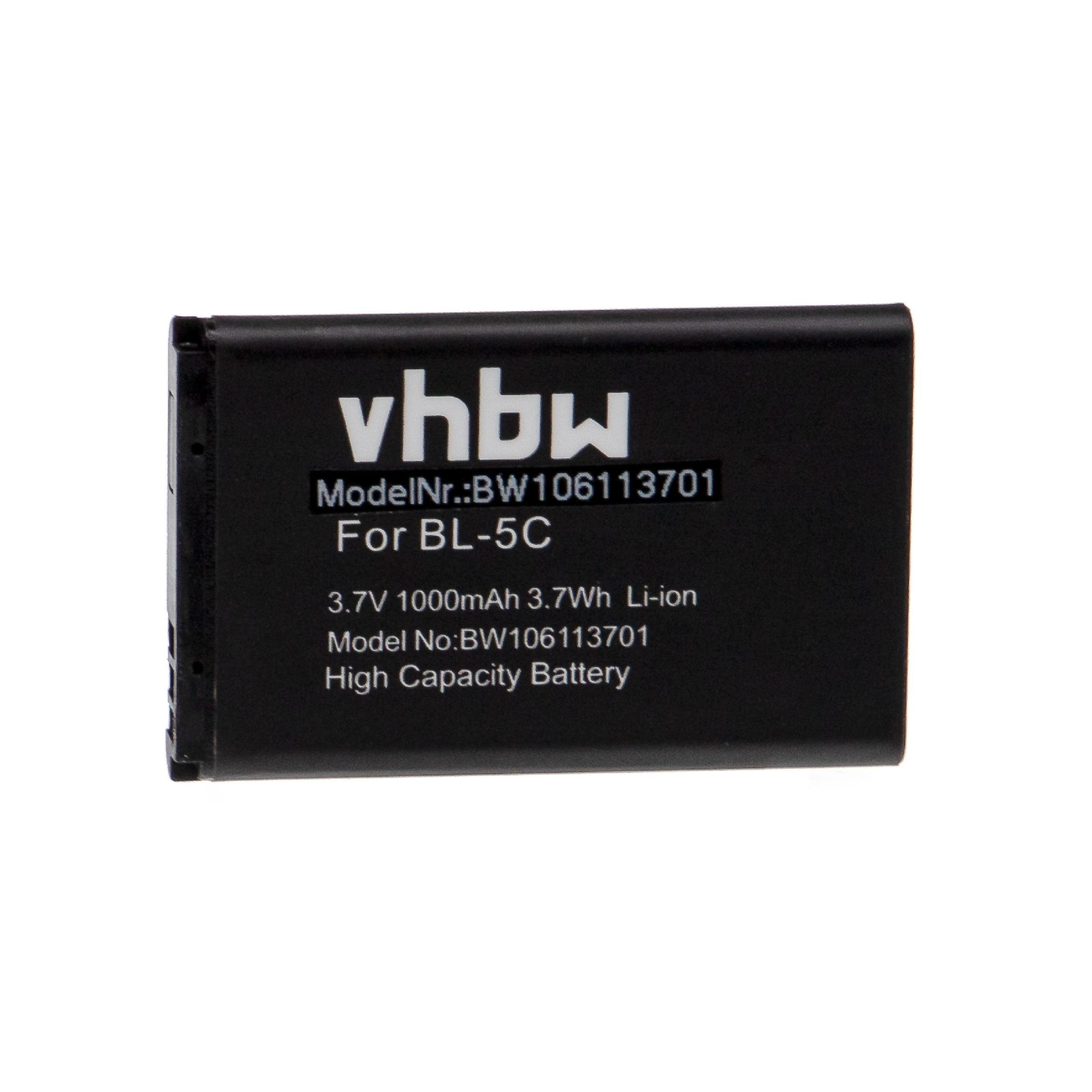 vhbw kompatibel mit Tecsun ICR-100 Smartphone-Akku Li-Ion 1000 mAh (3,7 V)