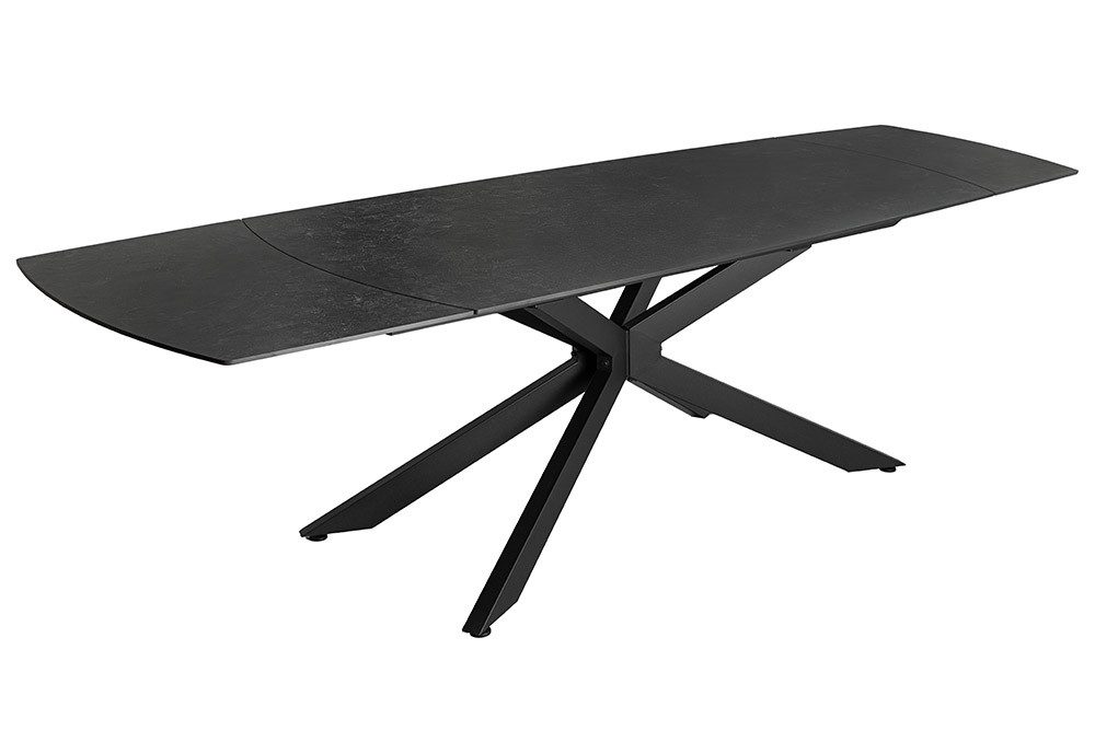 riess-ambiente Esstisch COSMOS 160-240cm grau/schwarz - Keramik, Metallgestell, ausziehbar (Einzelartikel, 1-St), verlängerbarer Konferenztisch für 12 Personen - ideal für Essbereich