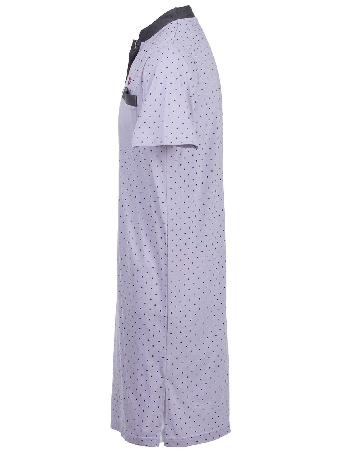 Henry Terre Nachthemd Nachthemd Kurzarm - Stehkragen mit Punkten günstig online kaufen