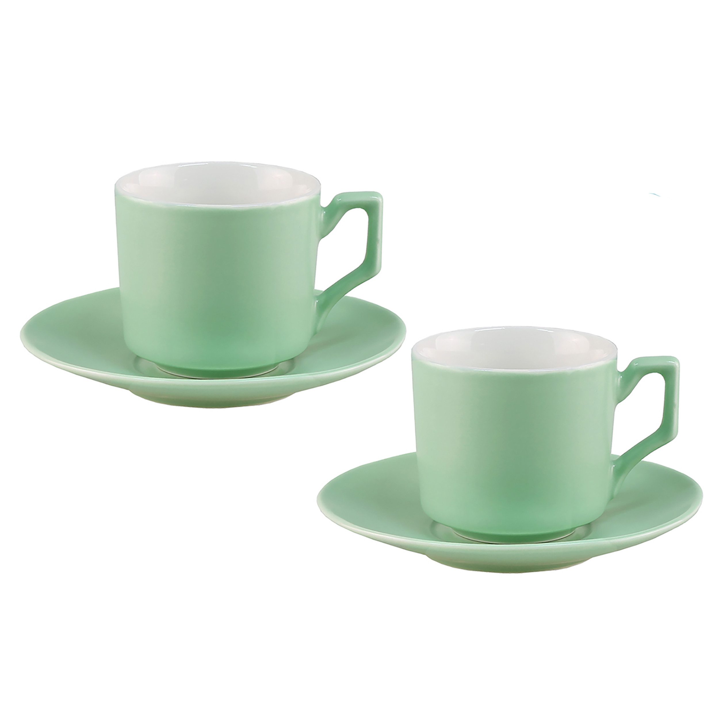 Espressotasse 4-tlg. Espressotassen Set mit Unterteller aus Keramik 80 ml